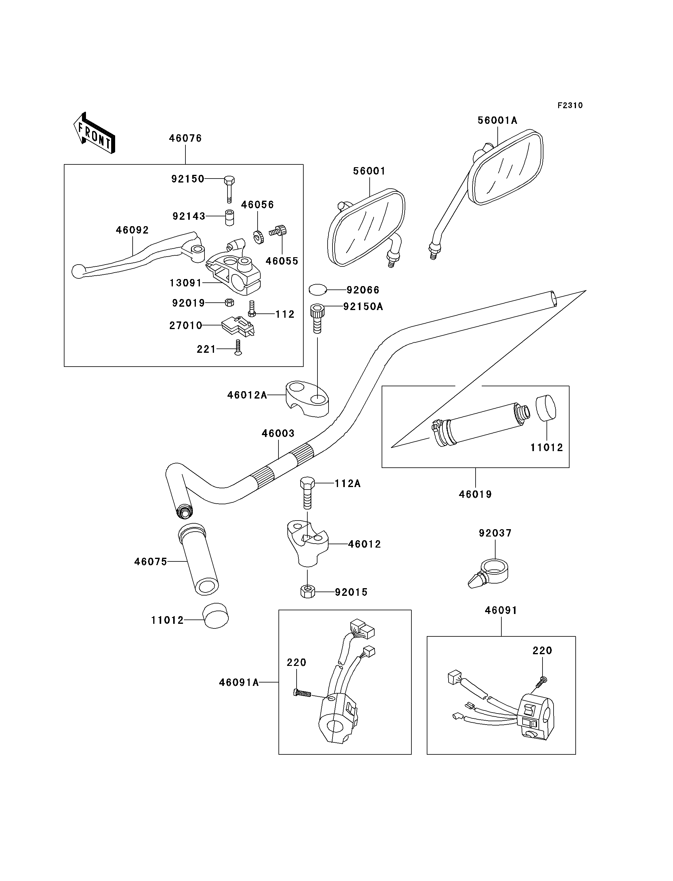GUIDON POUR VN800 DRIFTER VN800 E1 ROUGE 2001