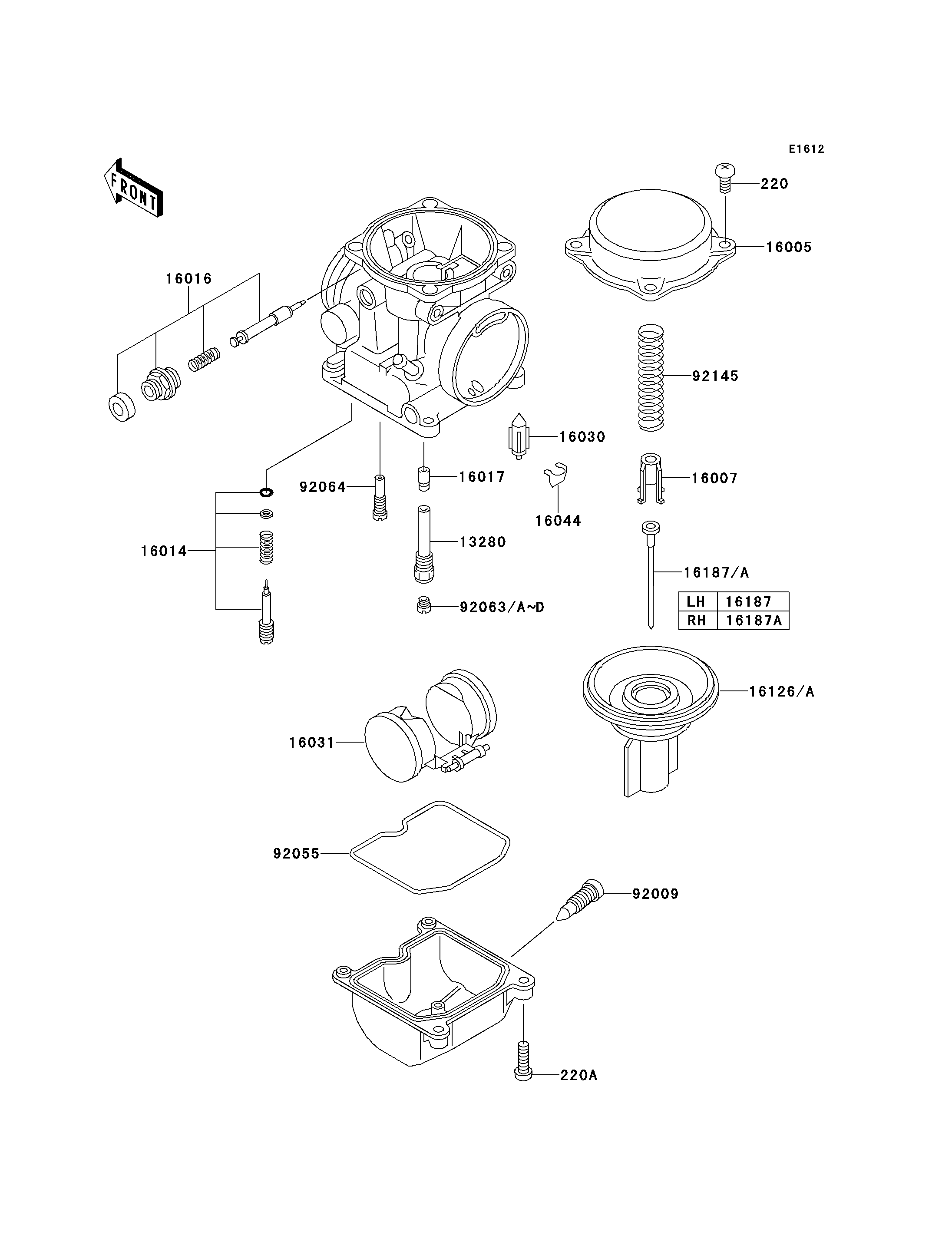 PIECES DE CARBURATEUR POUR W650 EJ650 C4 ARGENT 2002 EUROPE