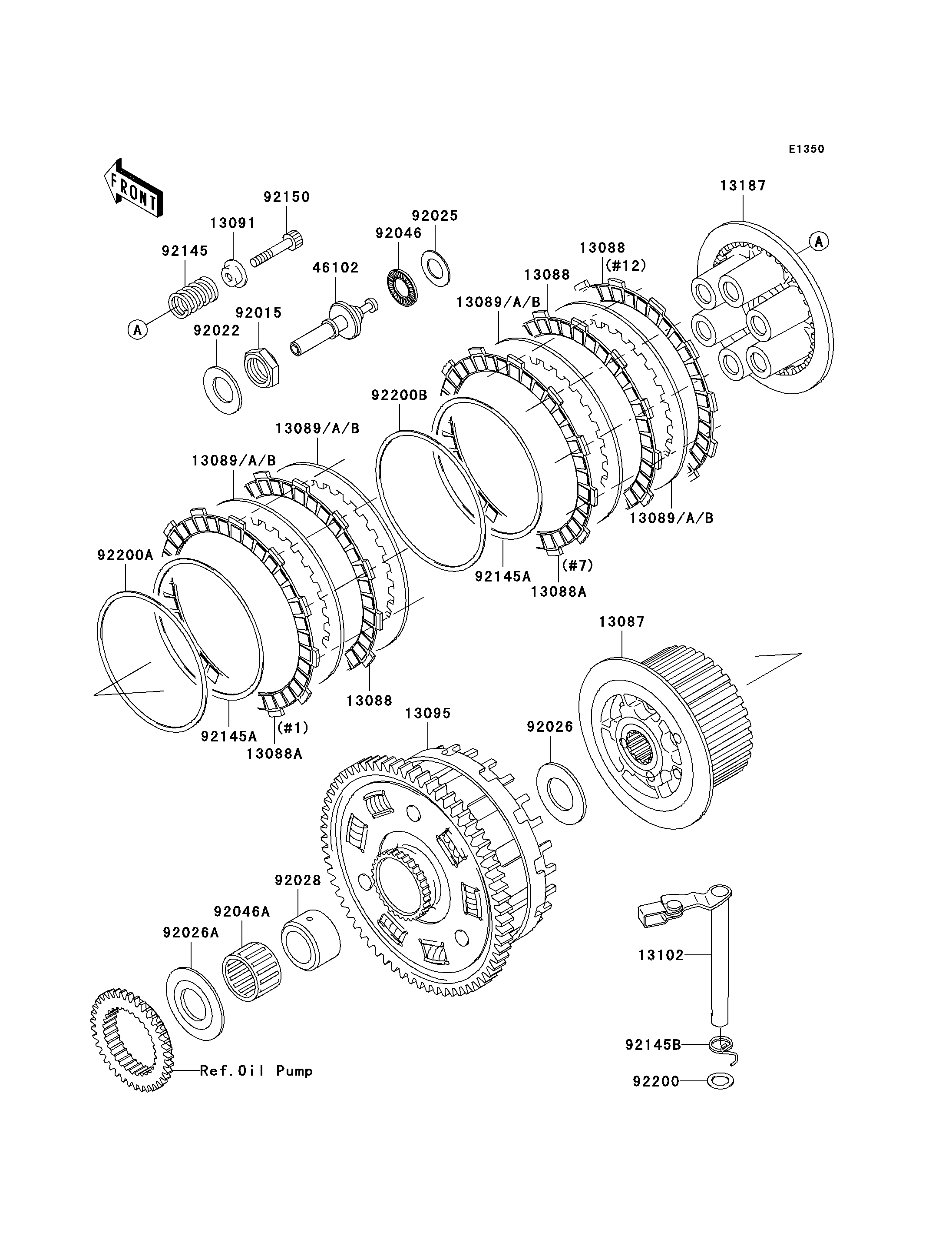 EMBRAYAGE POUR NINJA ZX 12R ZX1200 A2H ARGENT 2001