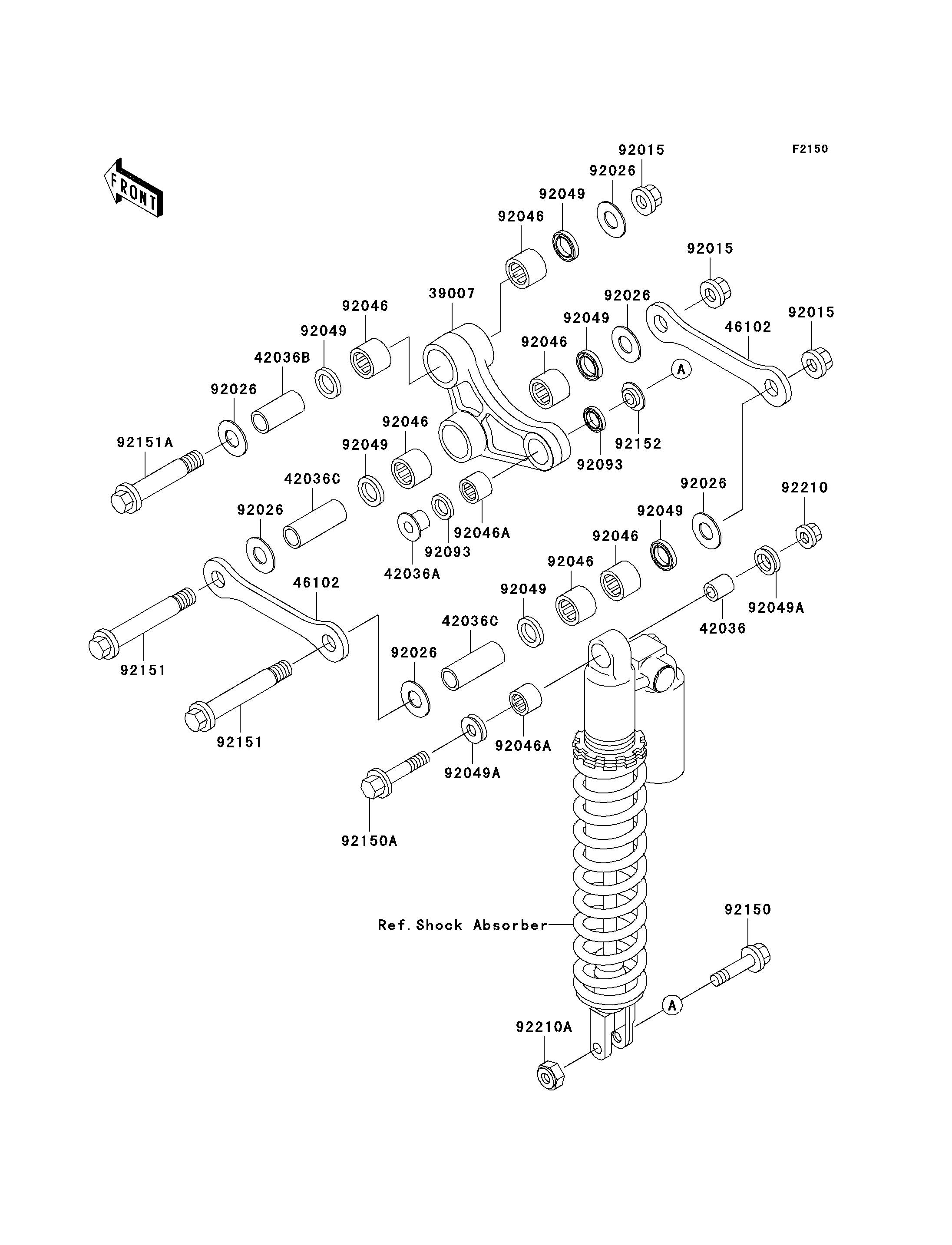 SUSPENSION POUR KX125 KX125 L4 VERT 2002 EUROPE