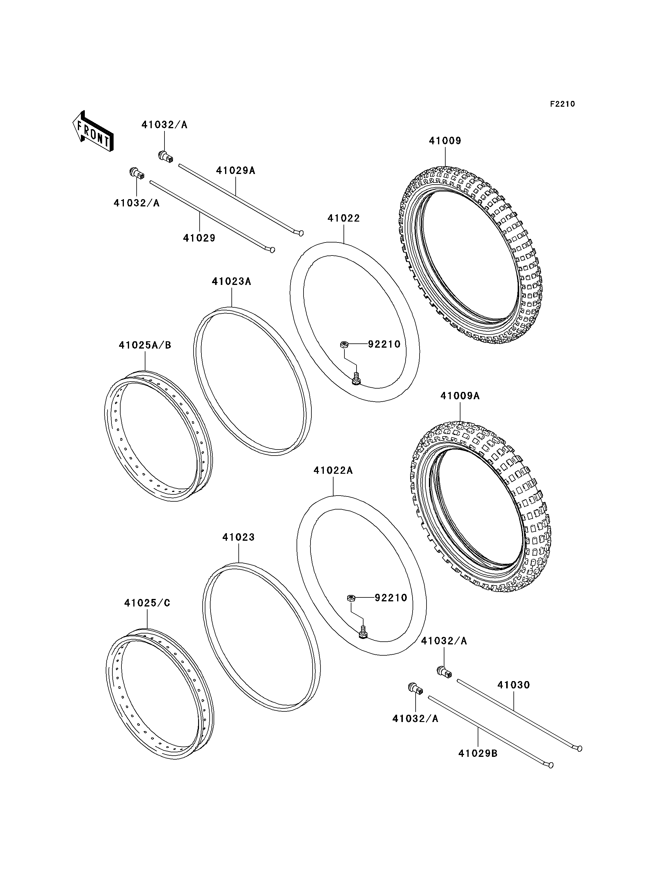 PNEUS POUR KLX110 KLX110 A1 VERT 2002 EUROPE