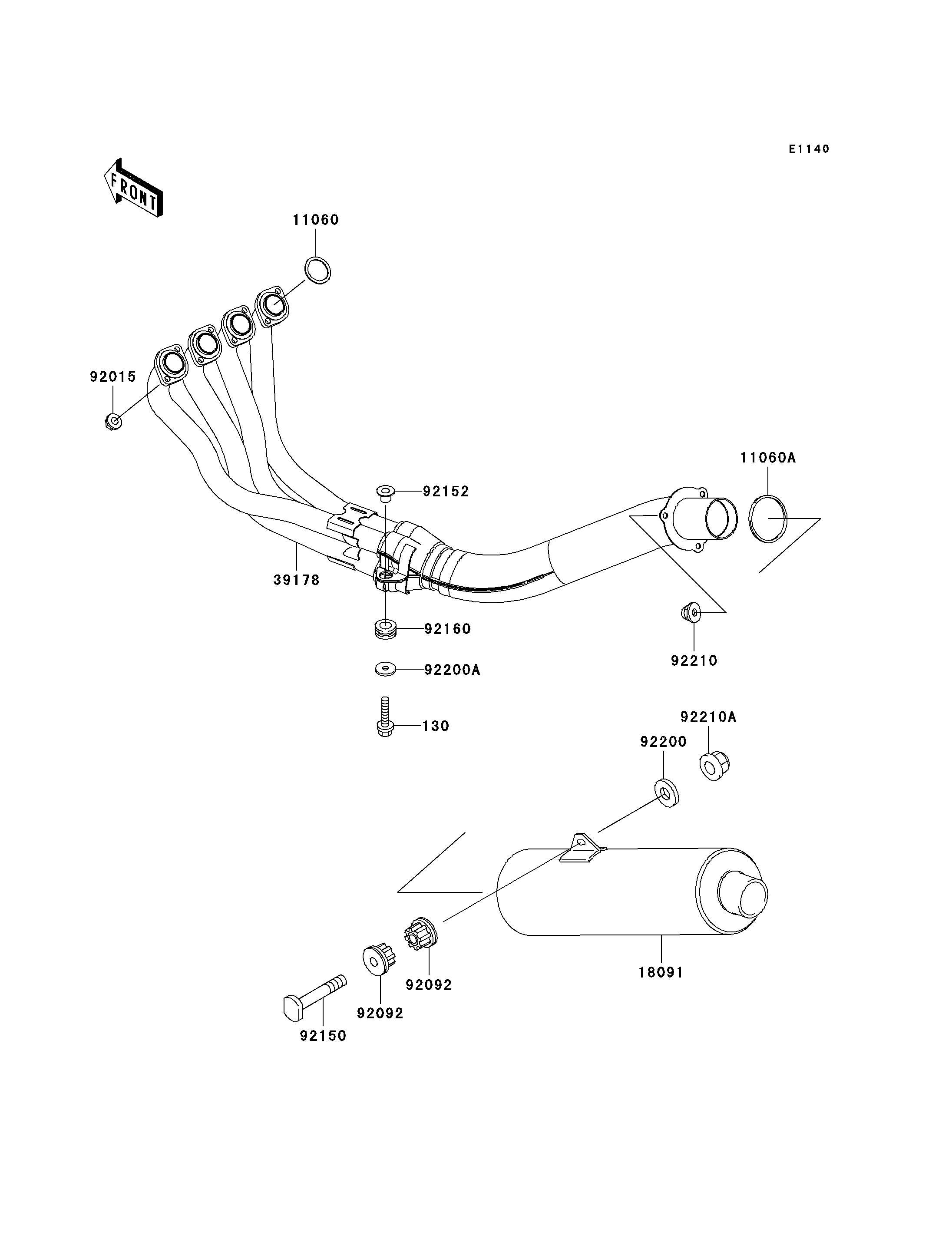 ECHAPPEMENT POUR NINJA ZX-6R ZX636-A1H ARGENT 2002