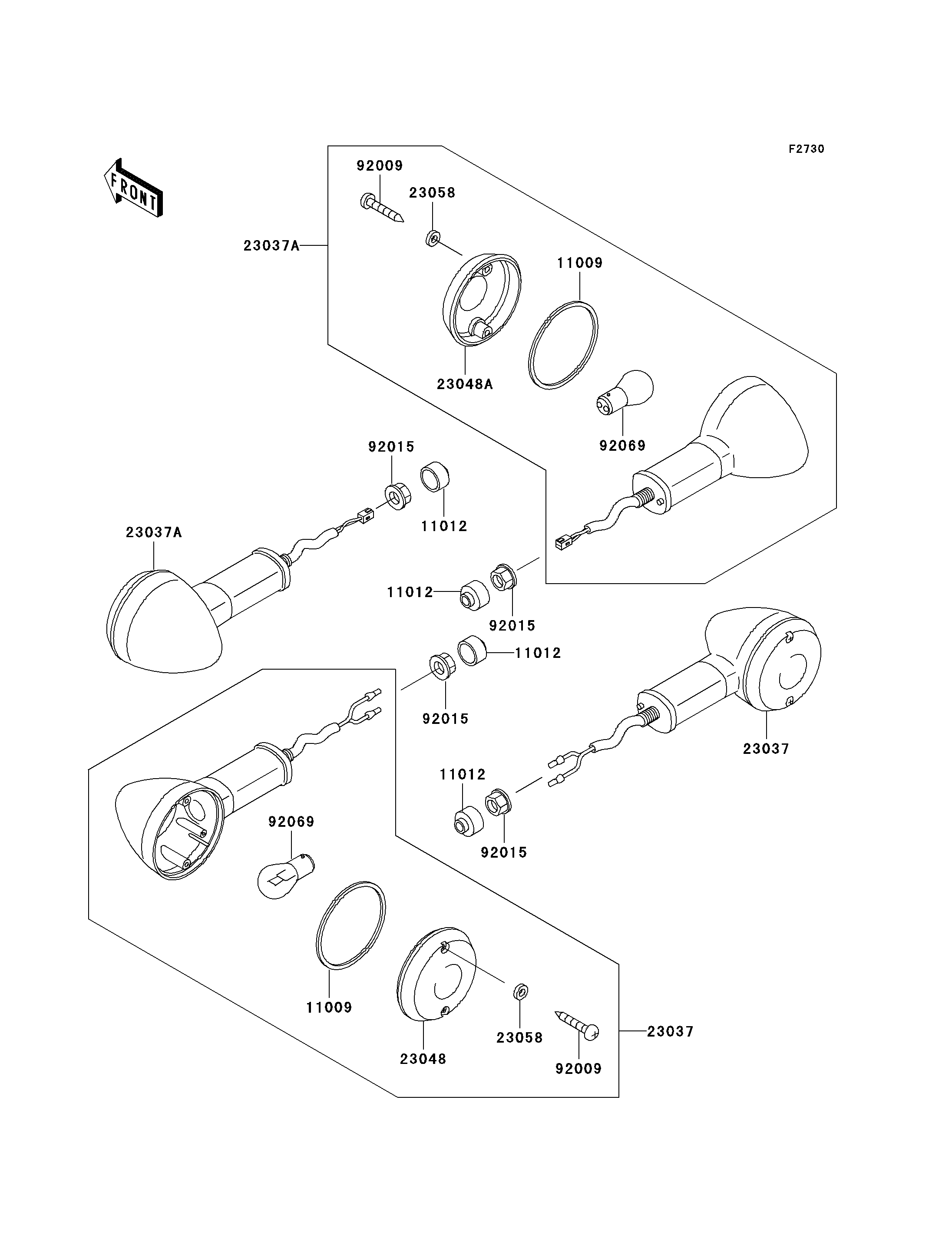 CLIGNOTANTS POUR W650 EJ650 C5 ARGENT 2003