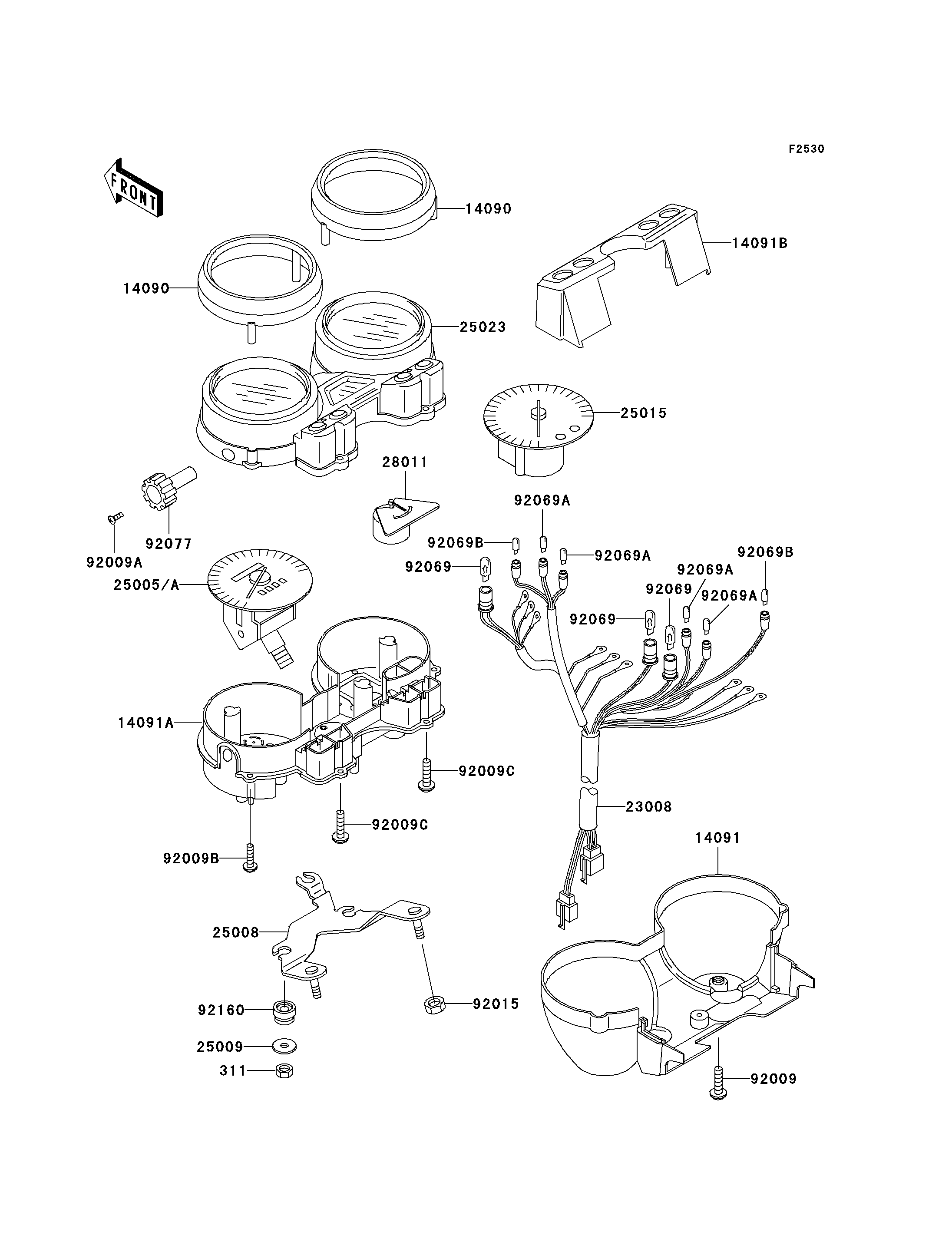 COMPTEURS POUR ZR 7 ZR750 F3 ROUGE 2001 EUROPE