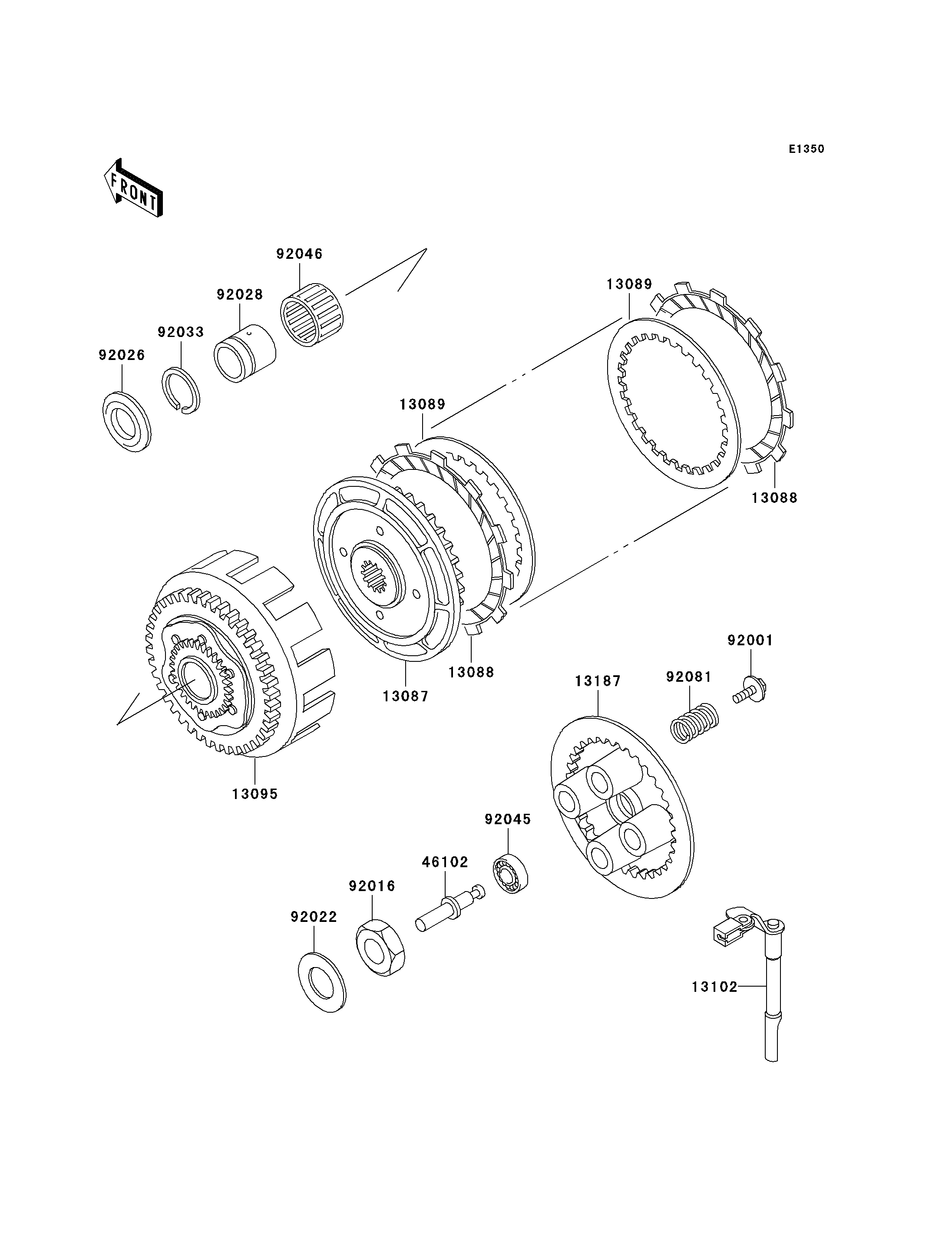 EMBRAYAGE POUR EL250 EL250 D7 NOIR 1996 EUROPE