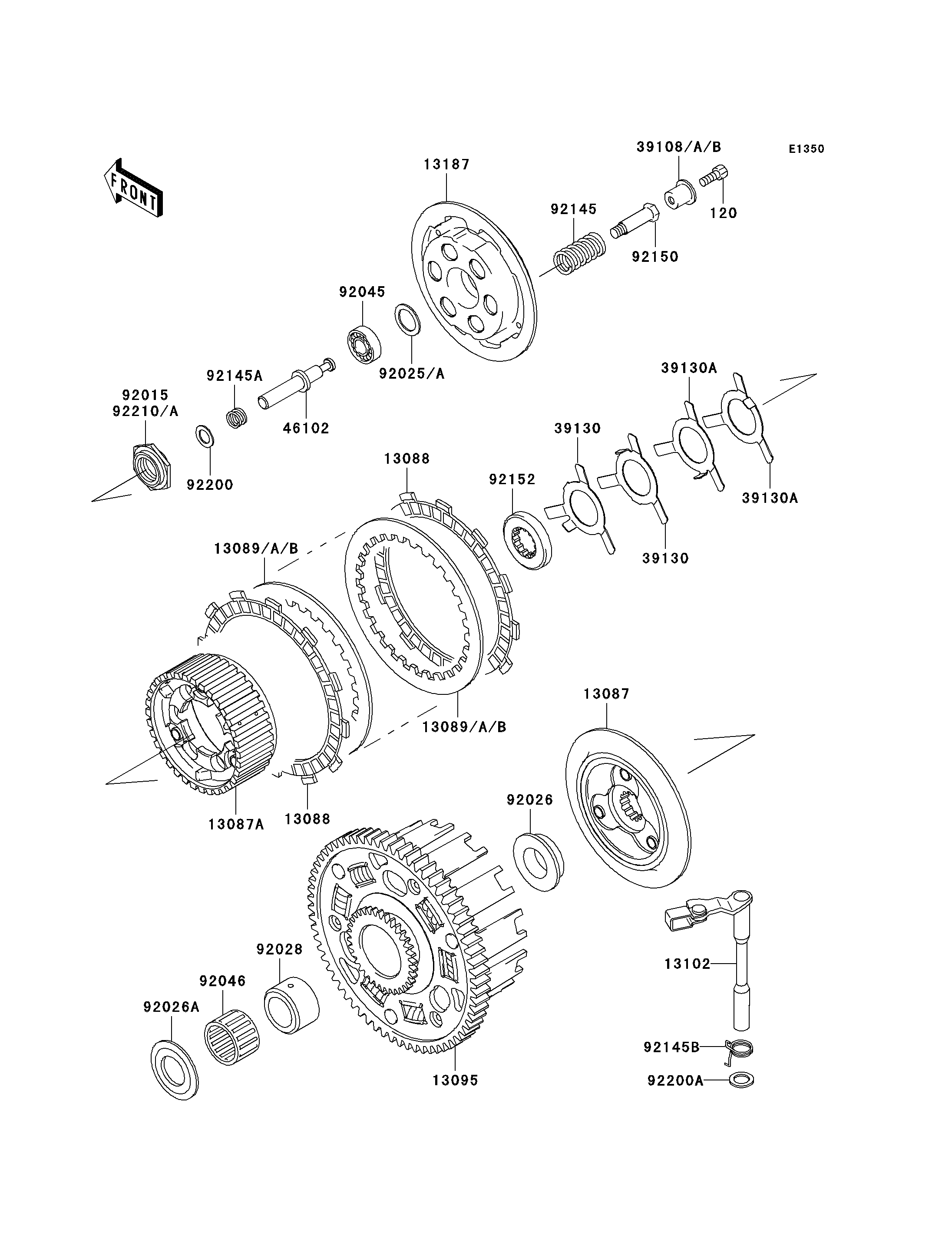 EMBRAYAGE POUR NINJA ZX 6RR ZX600 K1H VERT 2003