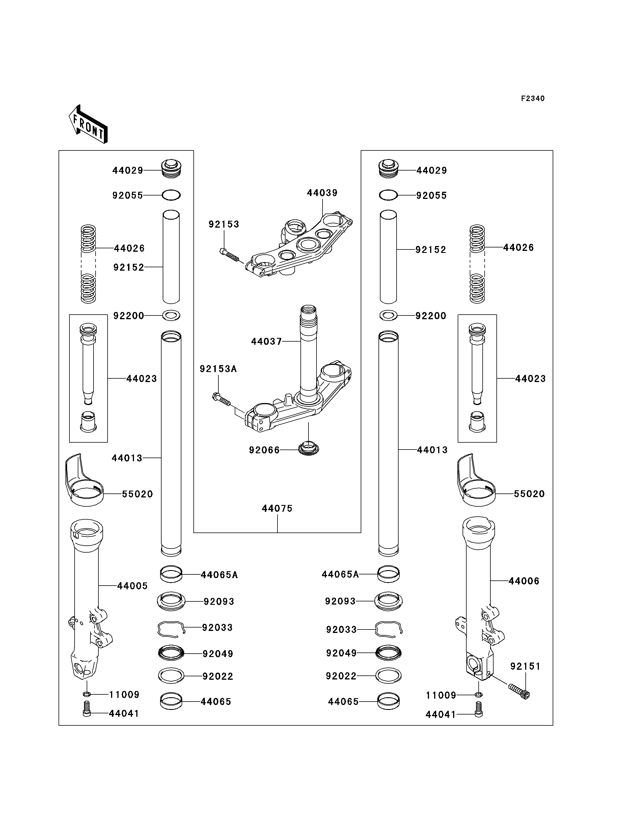 FOURCHE POUR Z750 ZR750 J1H BLEU 2004