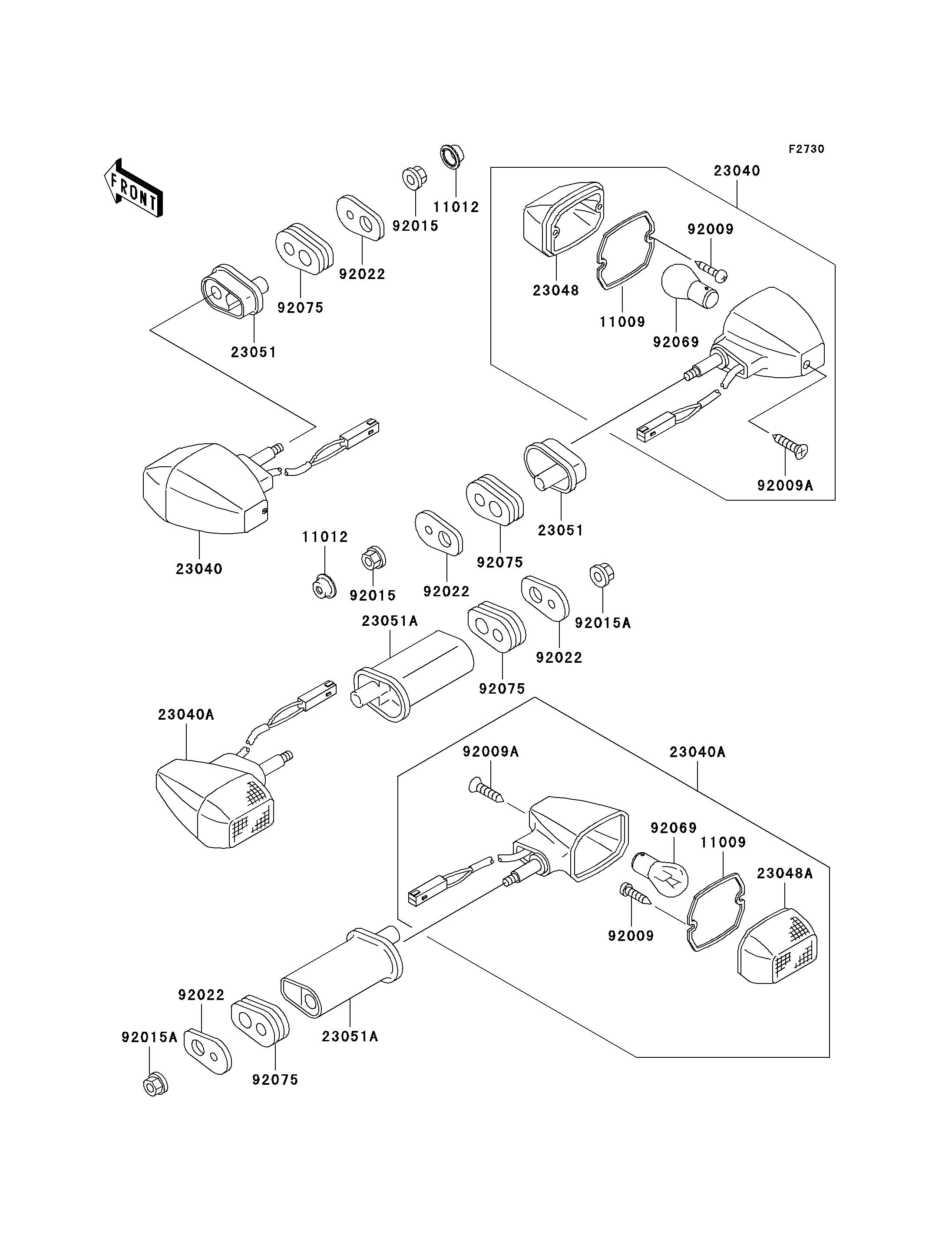 CLIGNOTANTS POUR ER 5 ER500 C3 ARGENT 2003