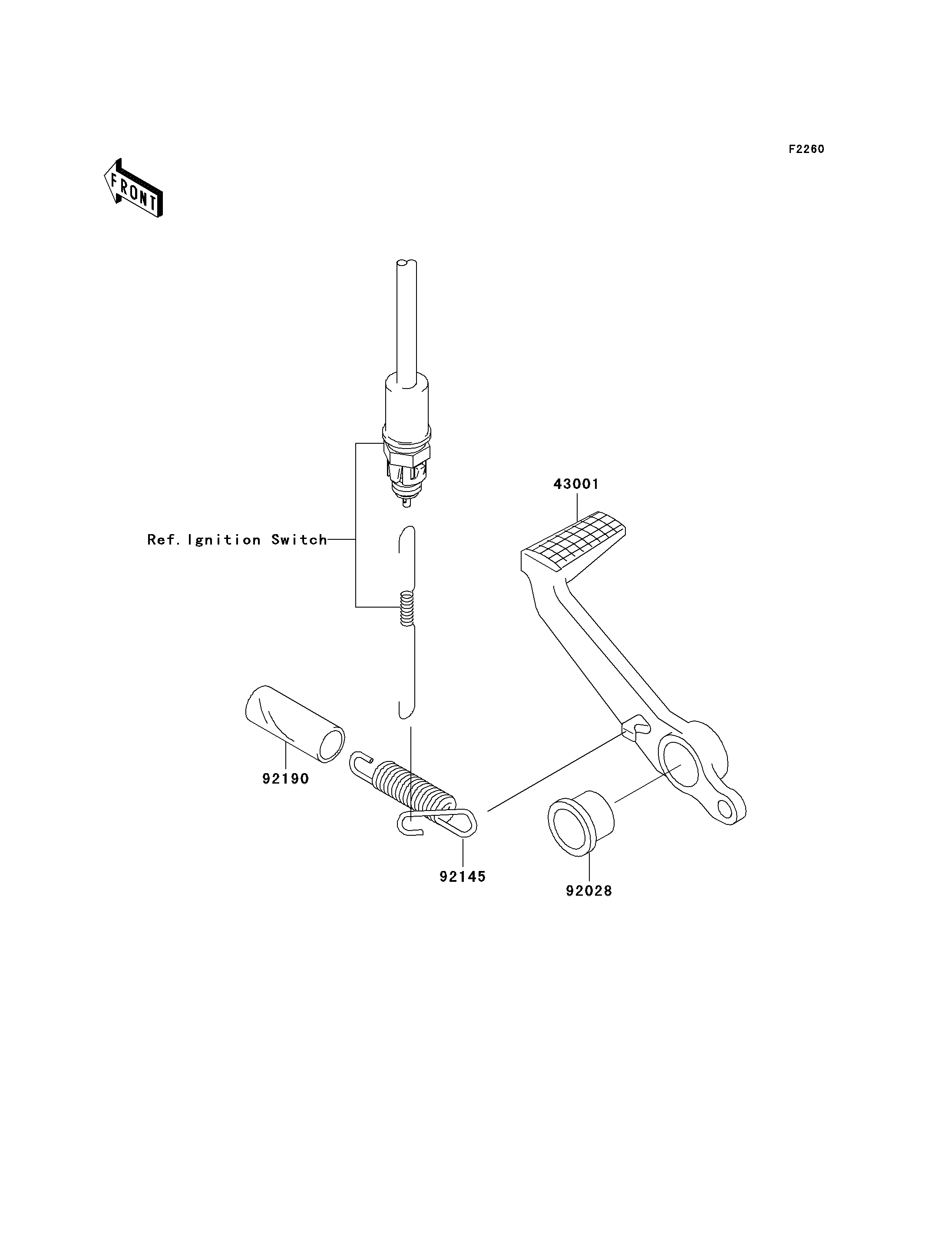 PEDALE DE FREIN POUR NINJA ZX 6R ZX636 B1H BLEU 2003