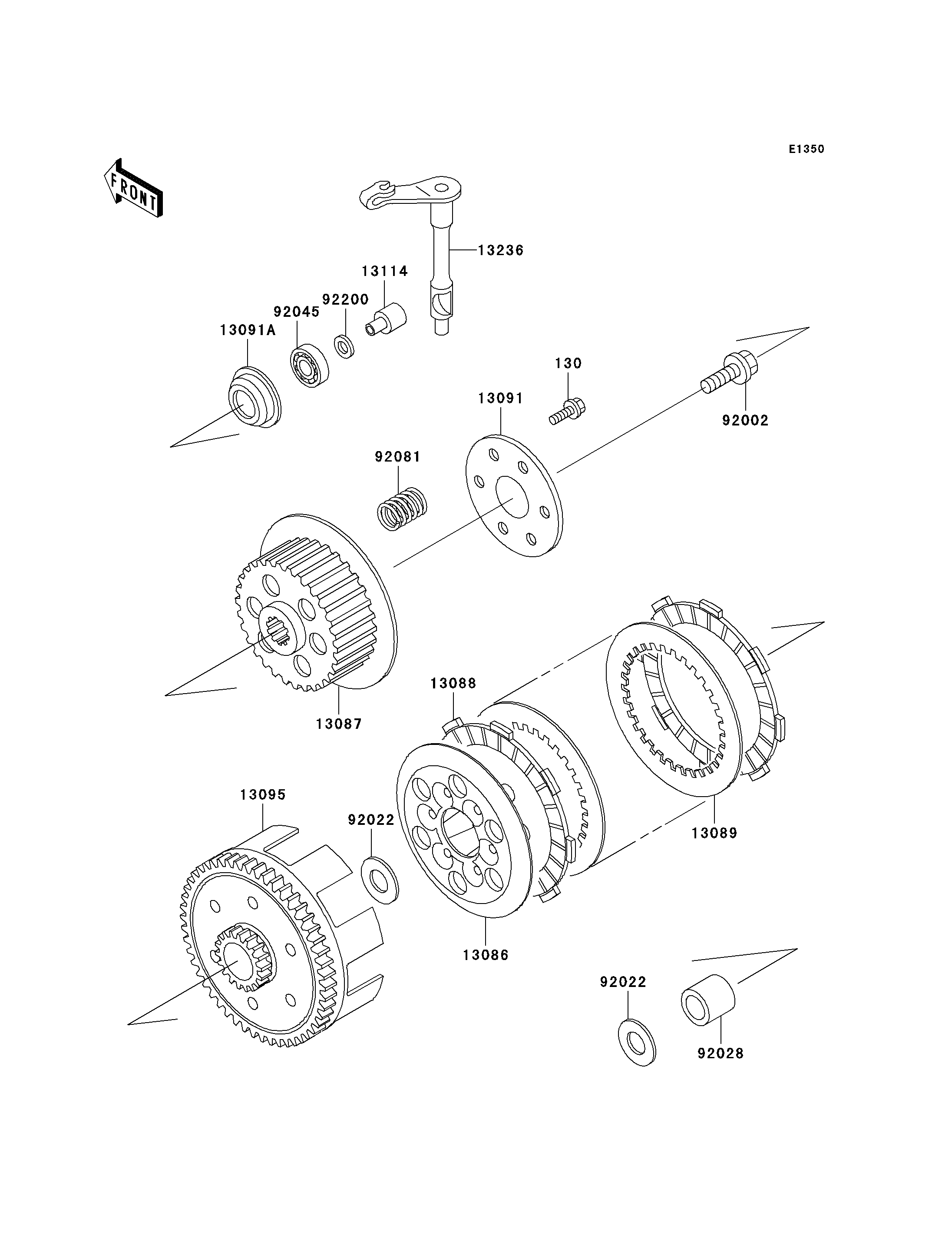 EMBRAYAGE POUR KX65 KX65 A1 VERT 2000 EUROPE