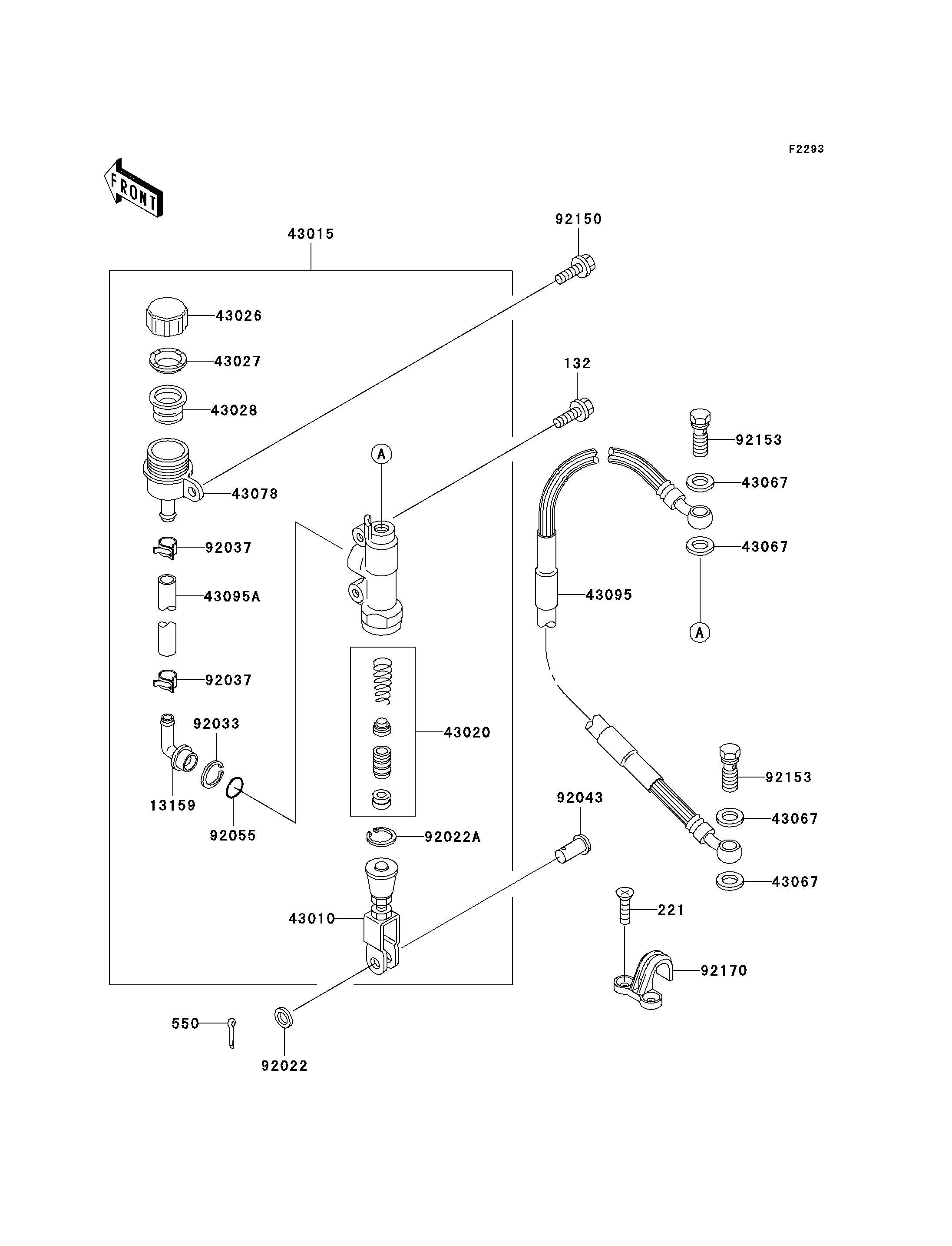 MAITRE CYLINDRE ARRIERE POUR KX65 KX65 A6 VERT 2005 EUROPE