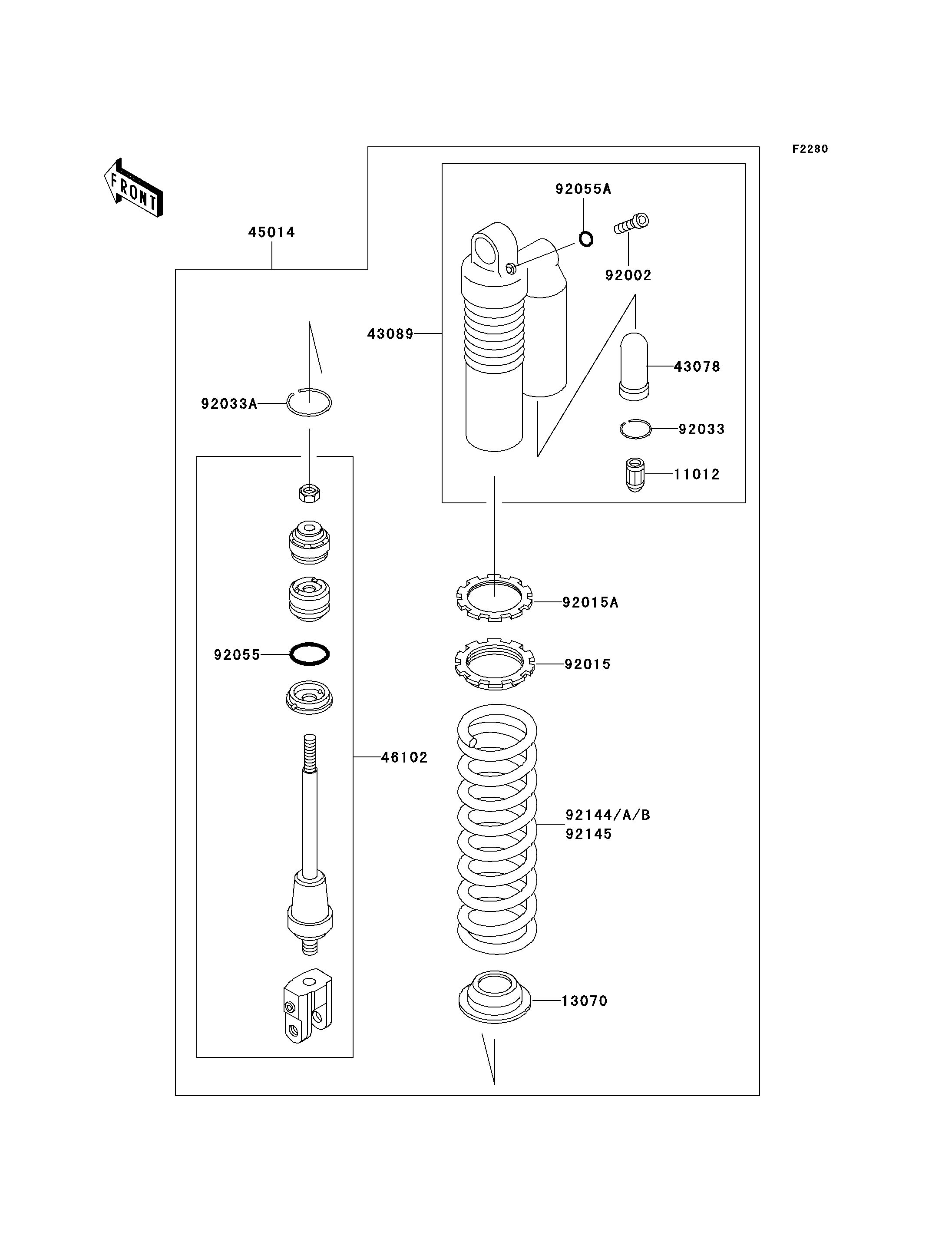 AMORTISSEUR POUR KX100 KX100 D1 VERT 2001 EUROPE