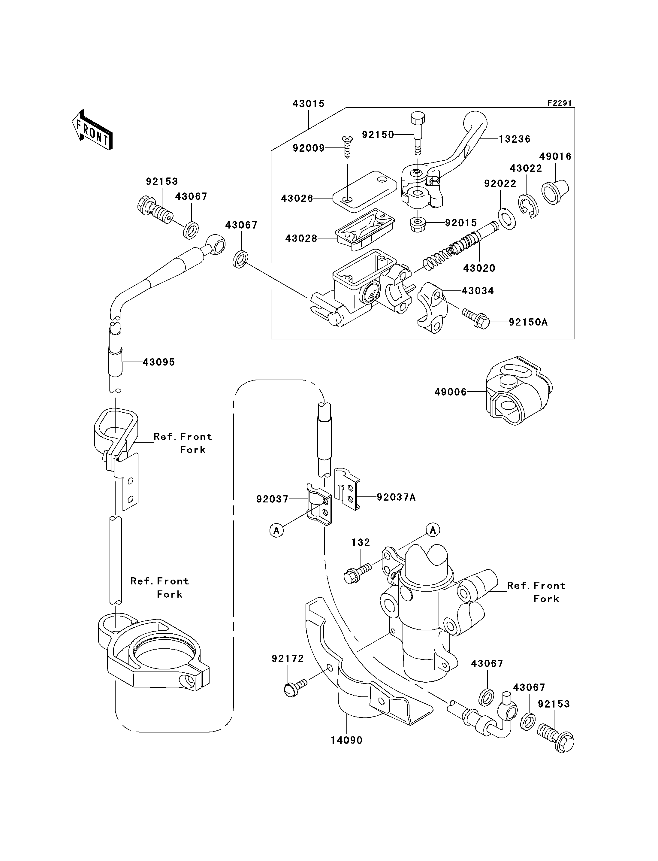 MAITRE CYLINDRE AV POUR KX100 KX100 D1 VERT 2001 EUROPE
