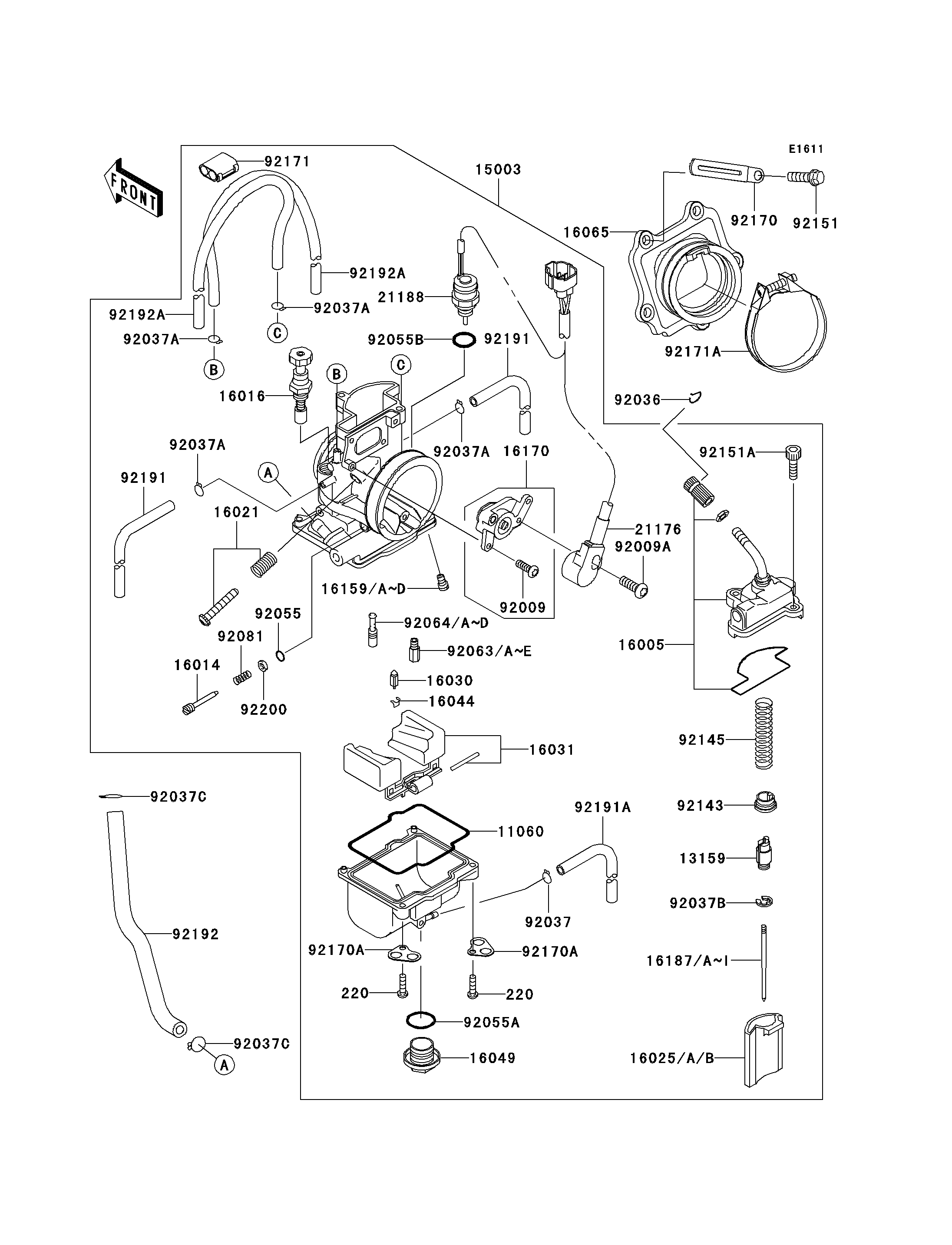 CARBURATEUR POUR KX250 KX250 R1 VERT 2005 EUROPE