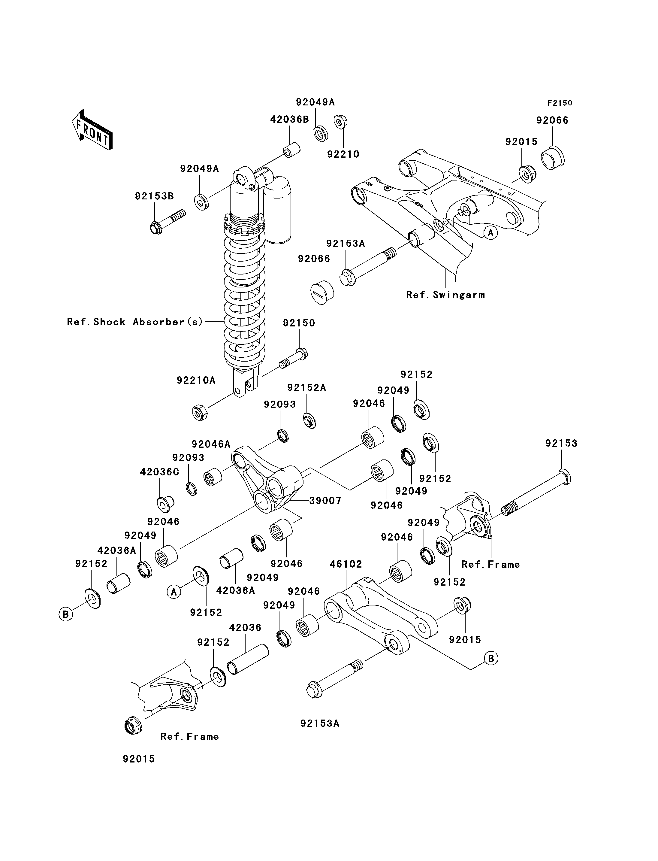 SUSPENSION POUR KX250 KX250 R1 VERT 2005 EUROPE