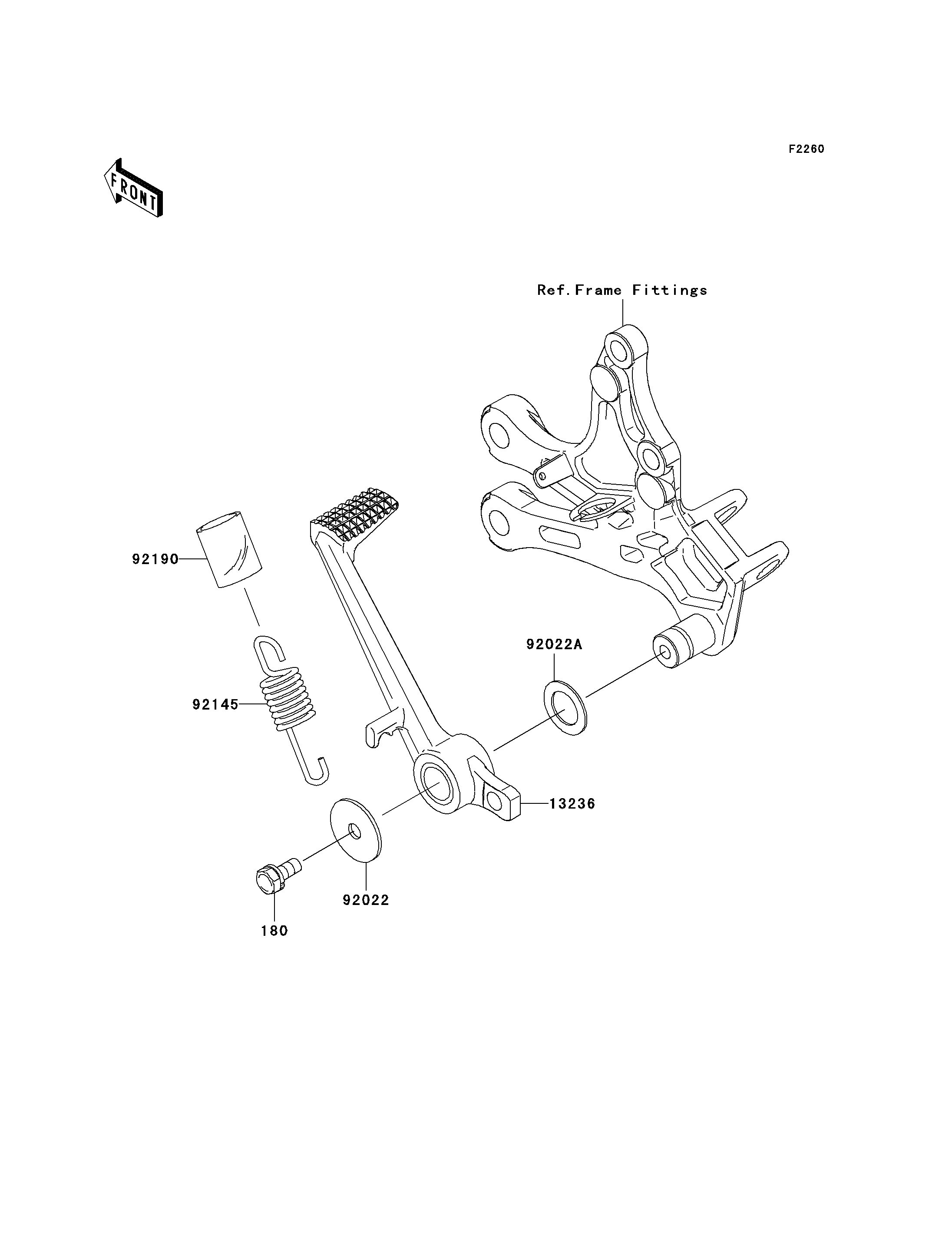 PEDALE DE FREIN POUR NINJA ZX 10R ZX1000 C1H BLEU 2004