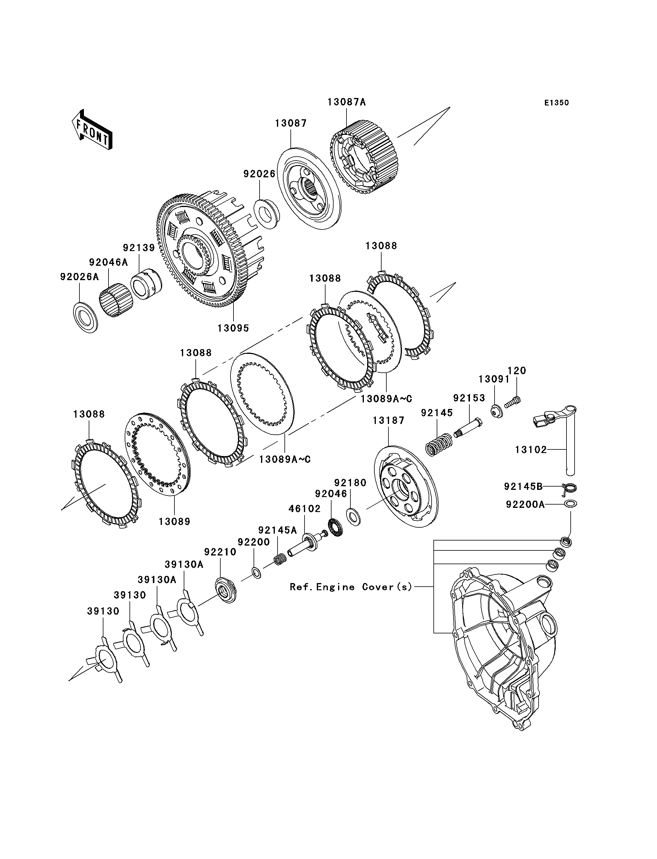 EMBRAYAGE POUR NINJA ZX 6RR ZX600 N1H VERT 2005