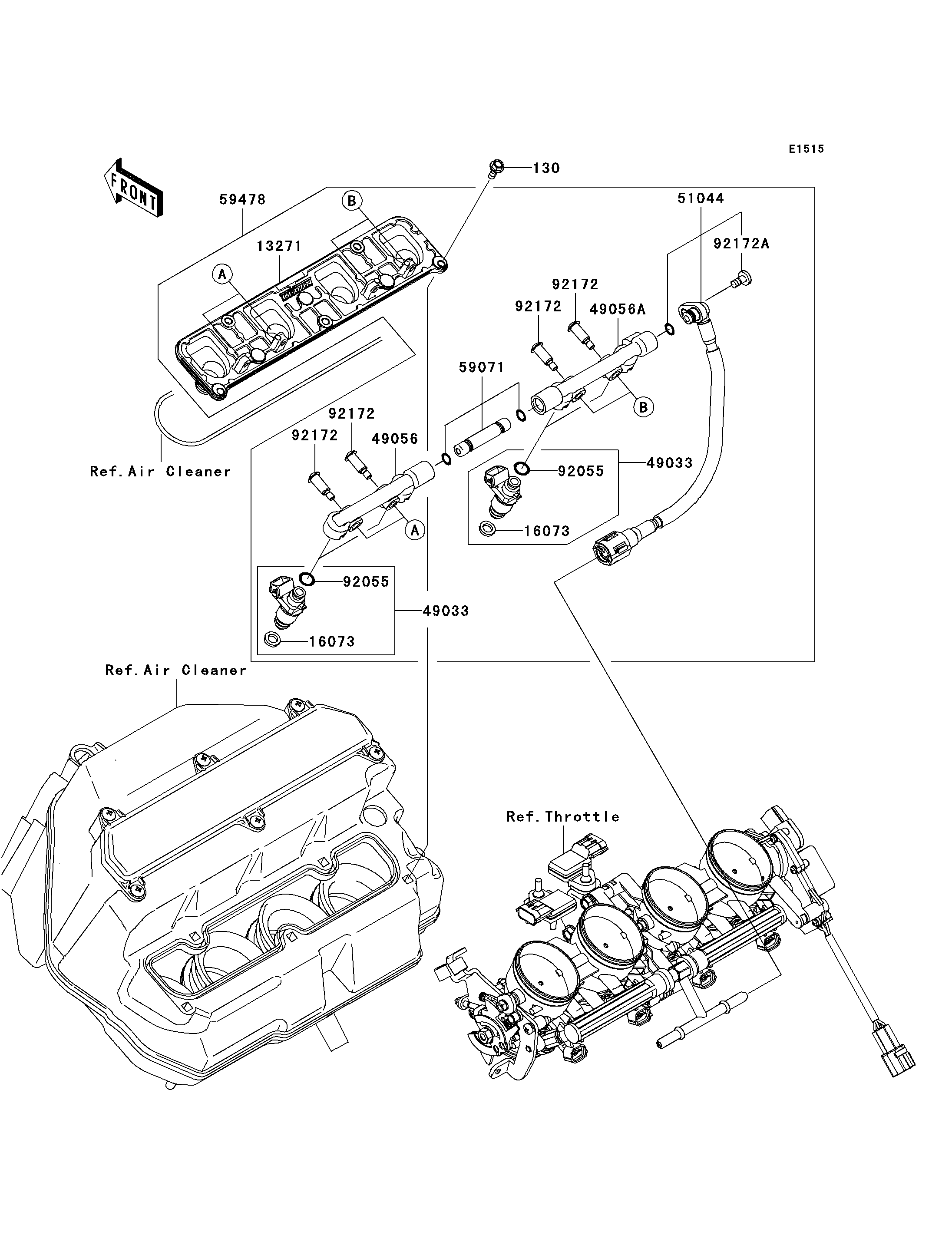 INJECTEUR POUR NINJA ZX 6R ZX636 C1H ARGENT 2005