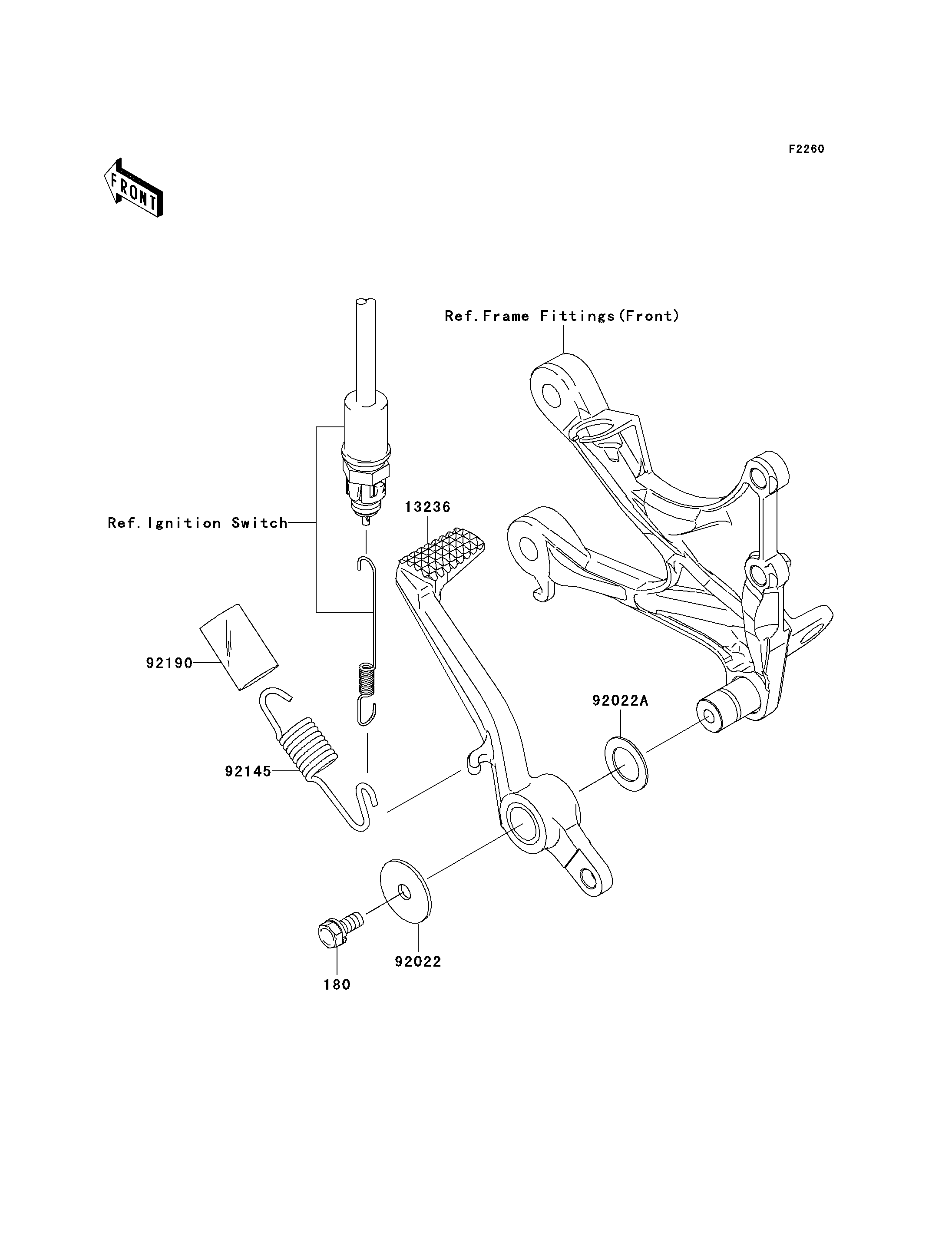 PEDALE DE FREIN POUR NINJA ZX 6R ZX636 C1H ARGENT 2005