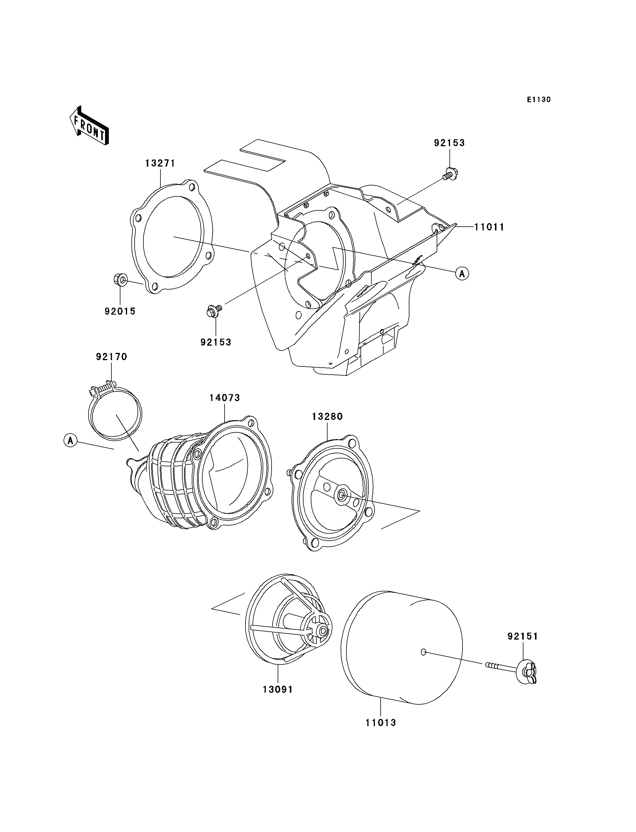 FILTRE A AIR POUR KX65 KX65A6F VERT 2006 EUROPE