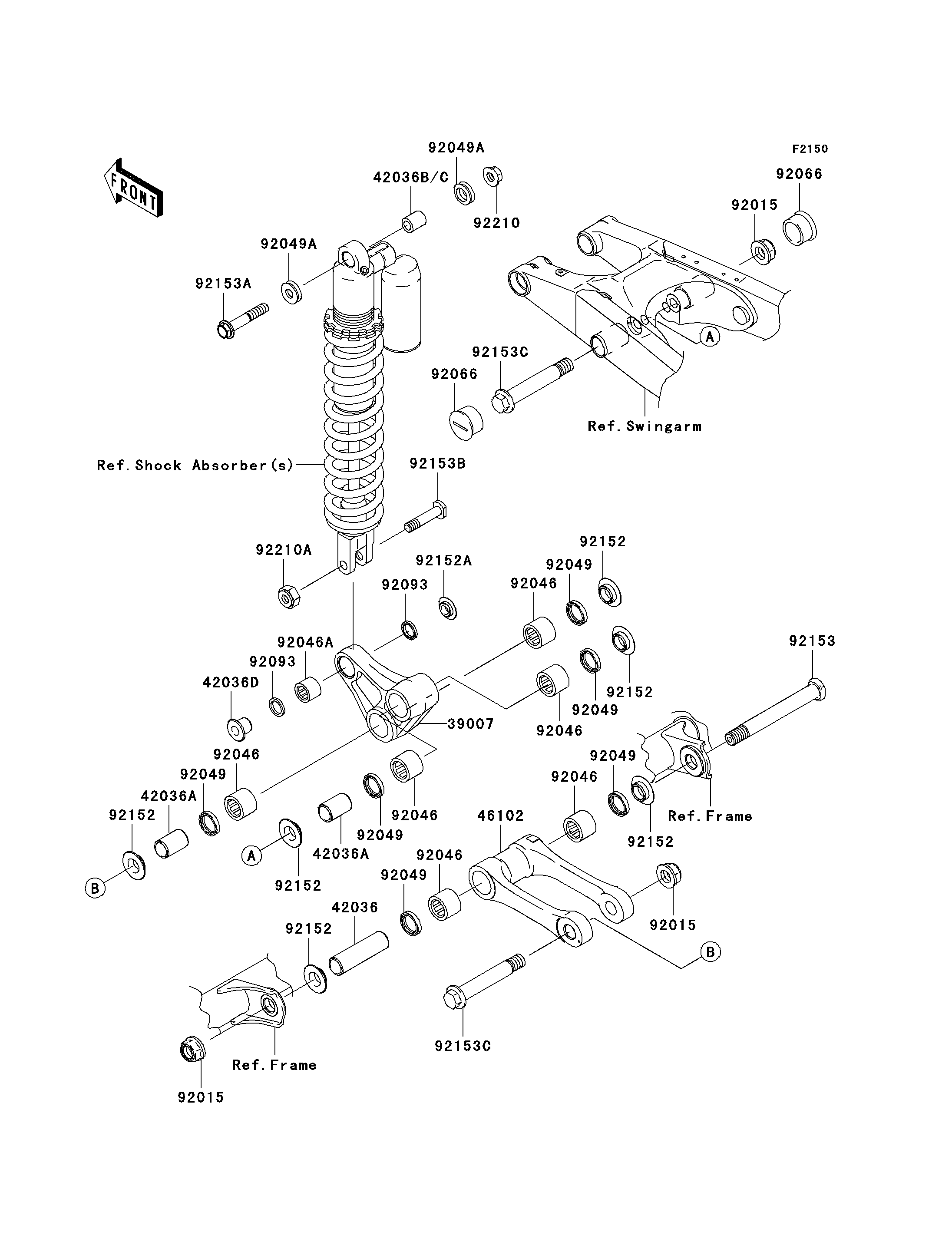 SUSPENSION POUR KX250 KX250R6F VERT 2006 EUROPE