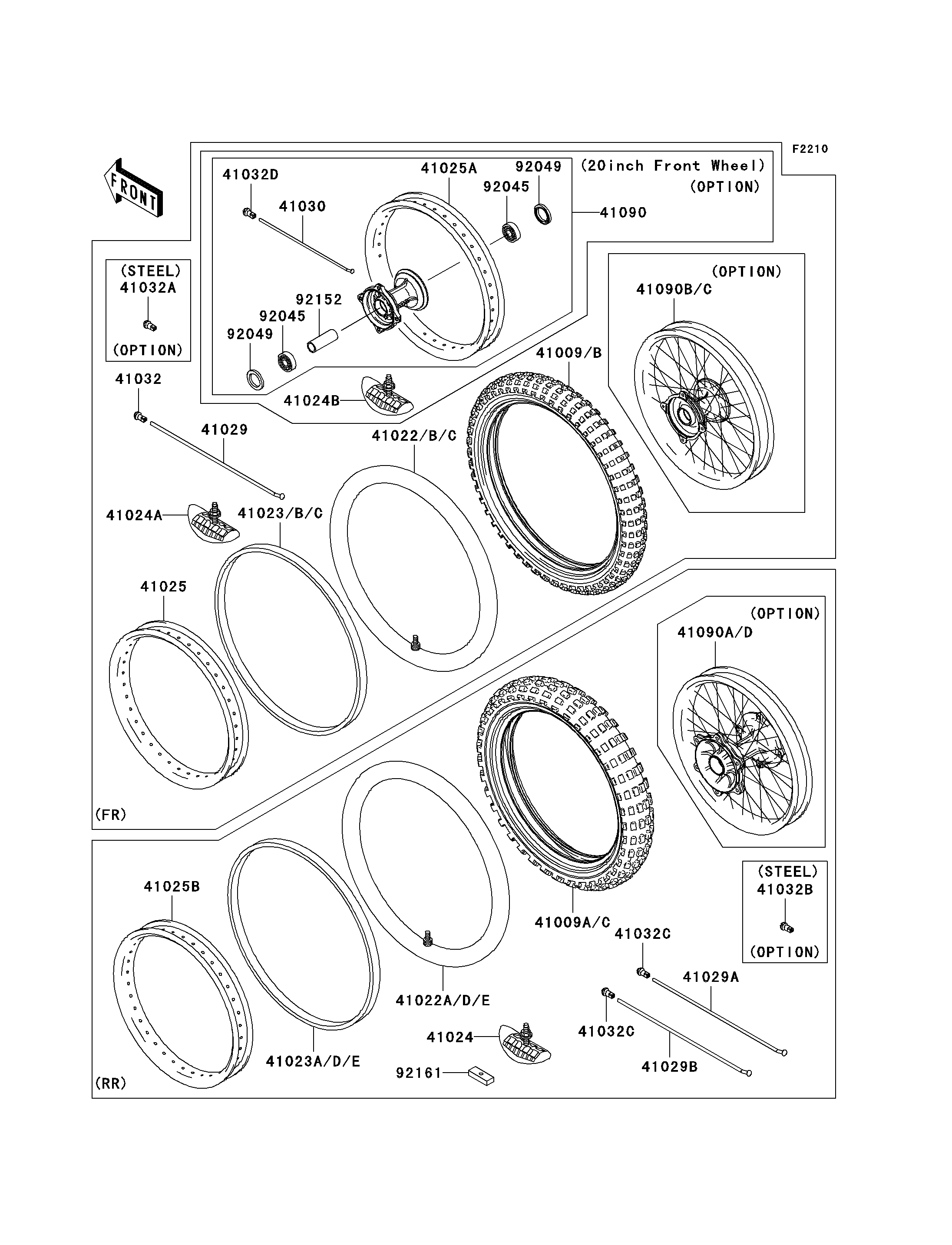 PNEUS POUR KX250 KX250R6F VERT 2006 EUROPE