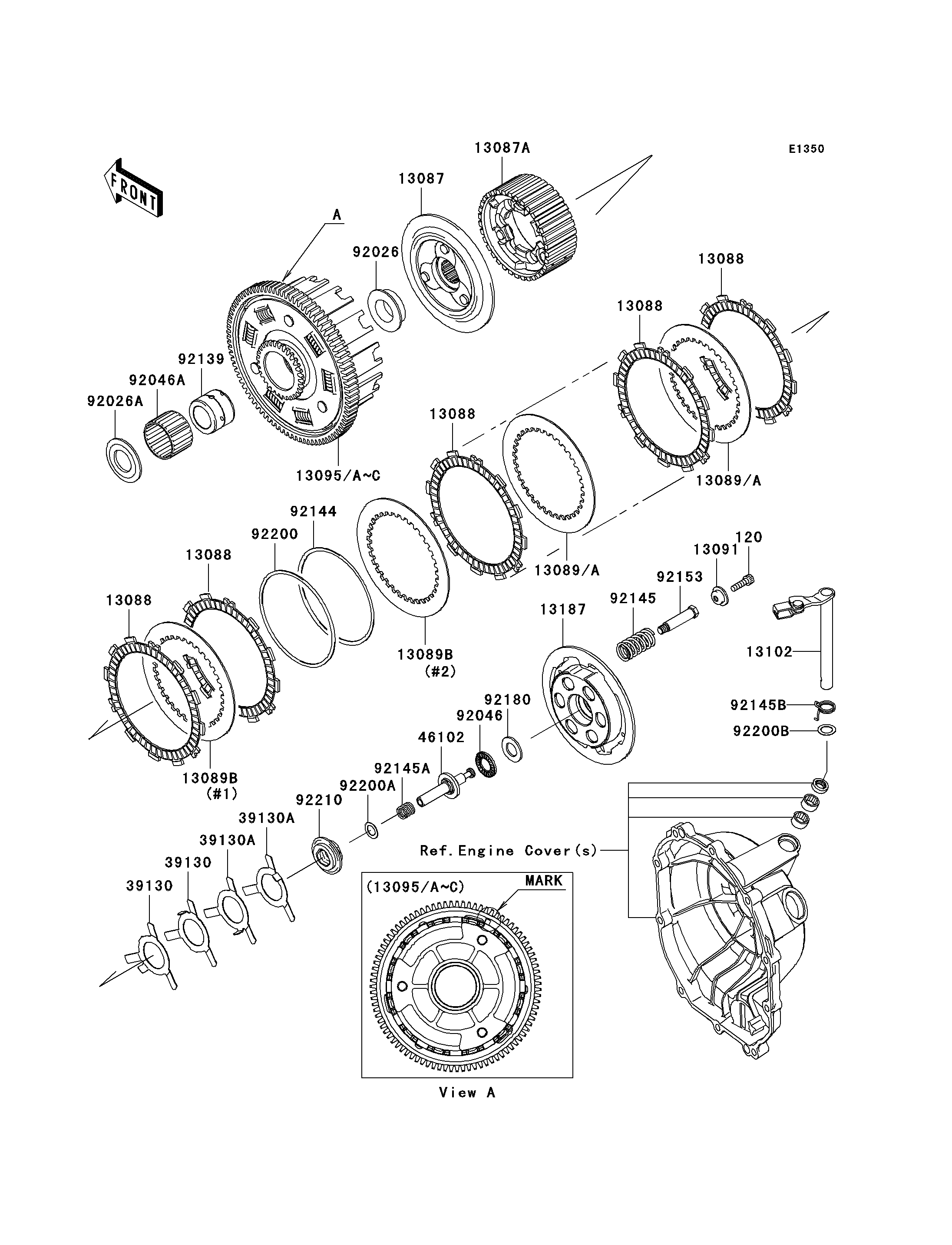 EMBRAYAGE POUR NINJA ZX 6R ZX636 C1H ARGENT 2005