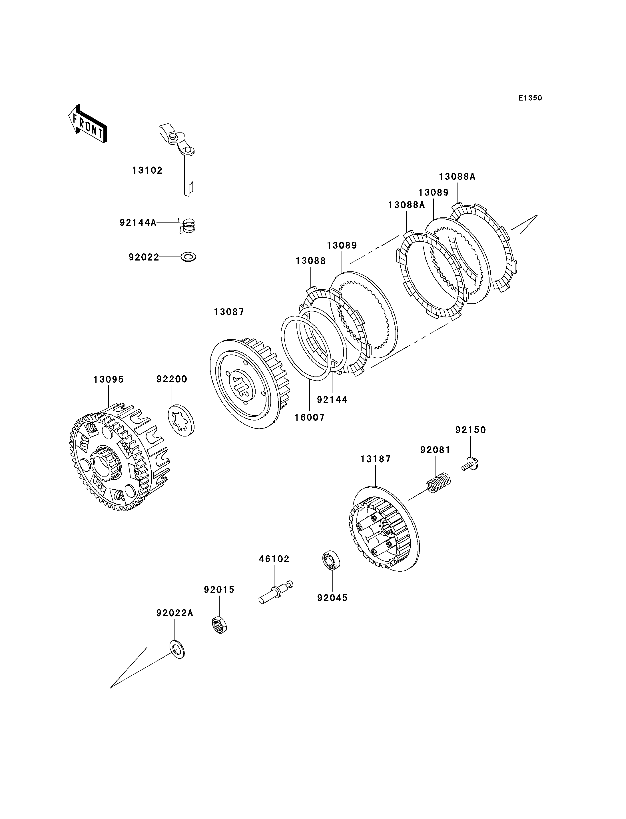 EMBRAYAGE POUR ELIMINATOR 125 BN125 A3 BLEU 2000 EUROPE