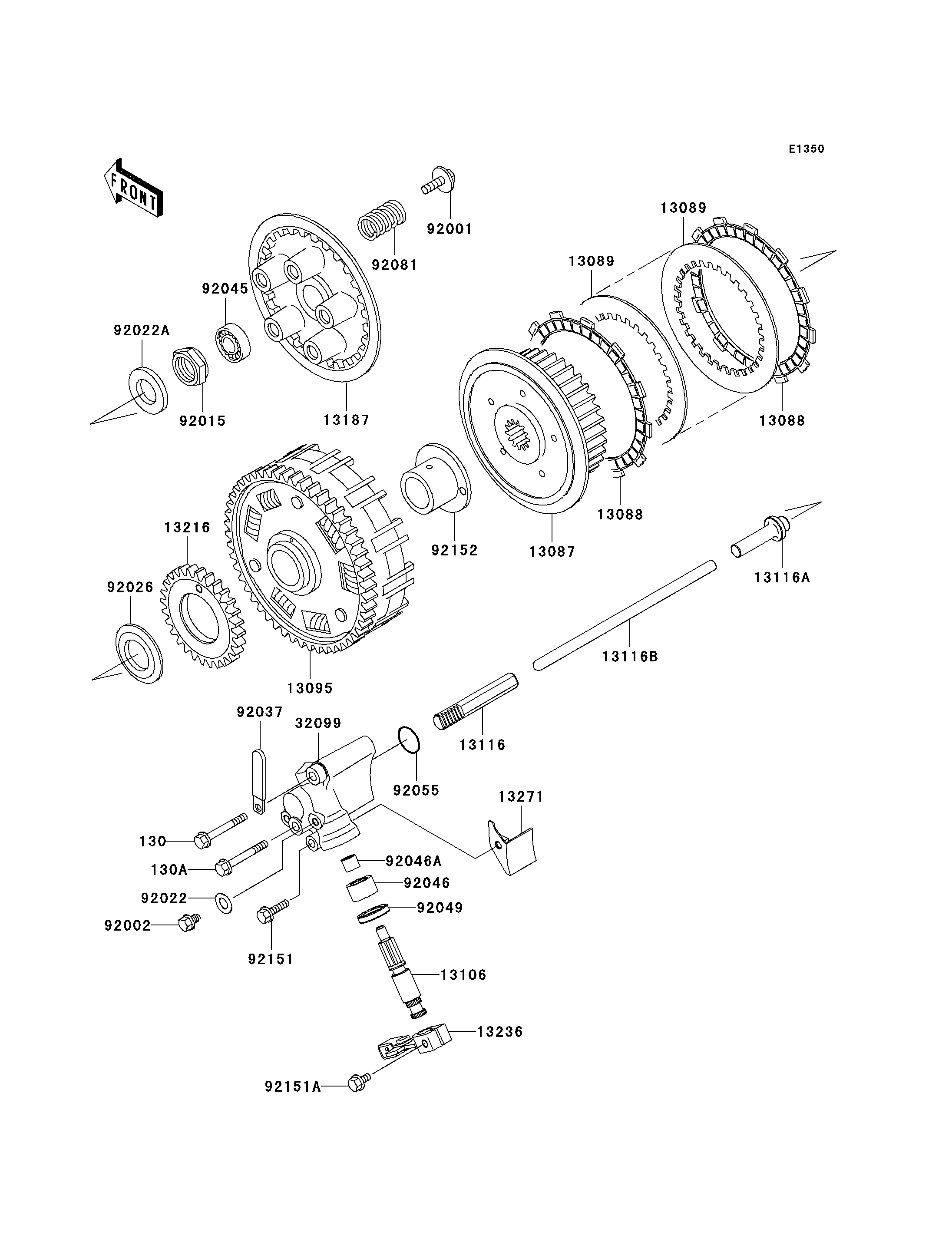 EMBRAYAGE POUR W650 EJ650 A3 NOIR 2001 EUROPE
