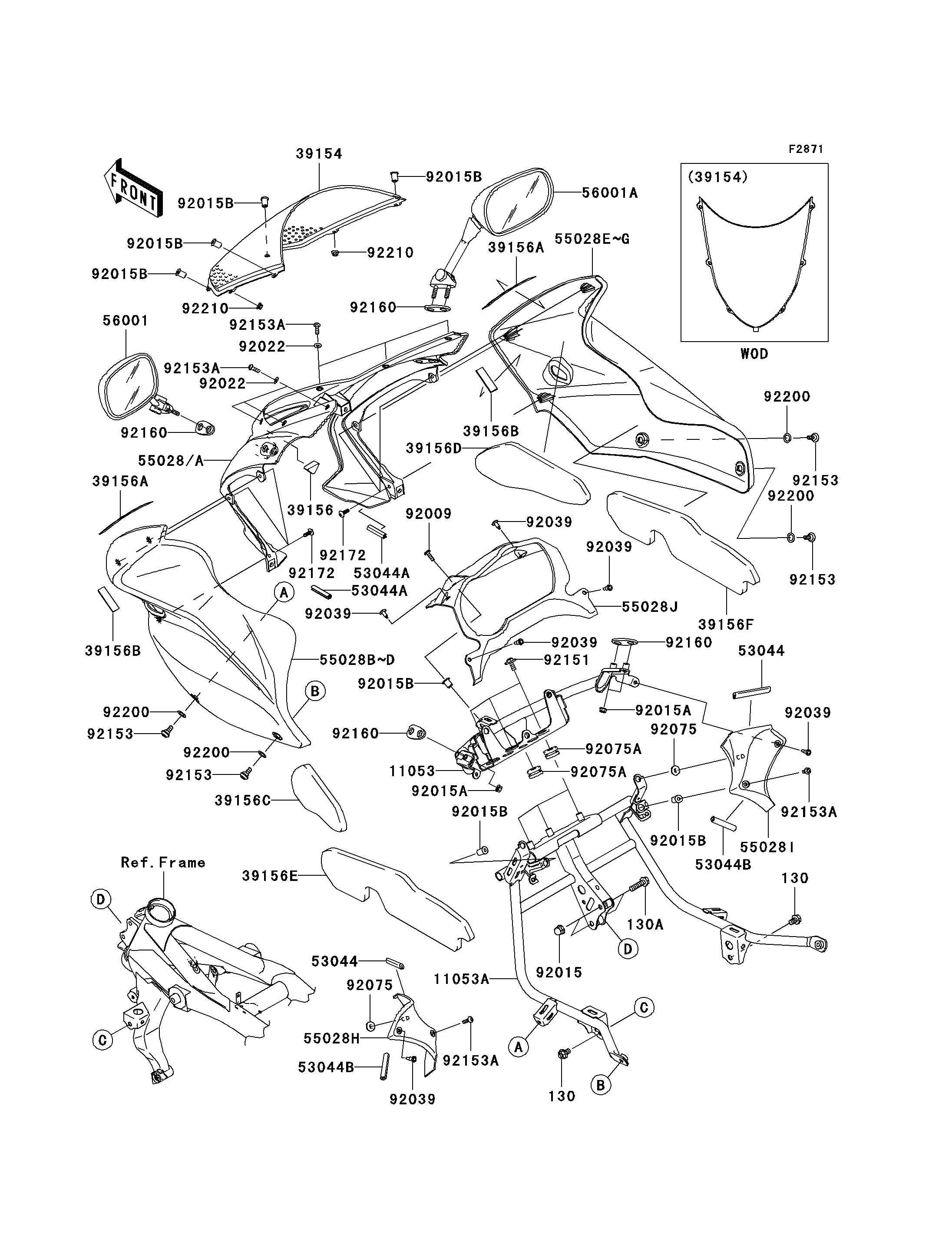 CARENAGE POUR Z750S ZR750K6F ARGENT 2006