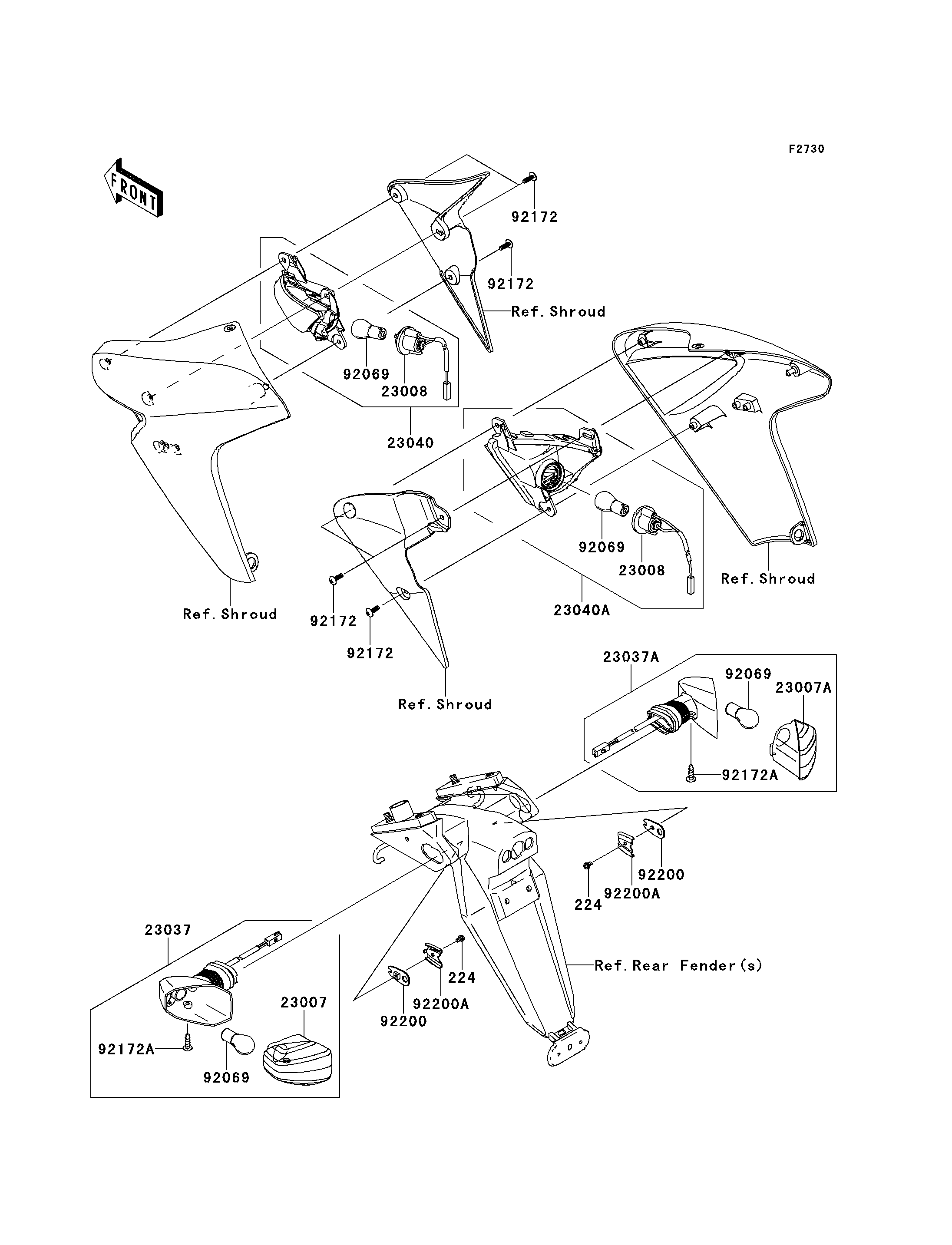 CLIGNOTANTS POUR ER 6N ER650A8F VERT 2008