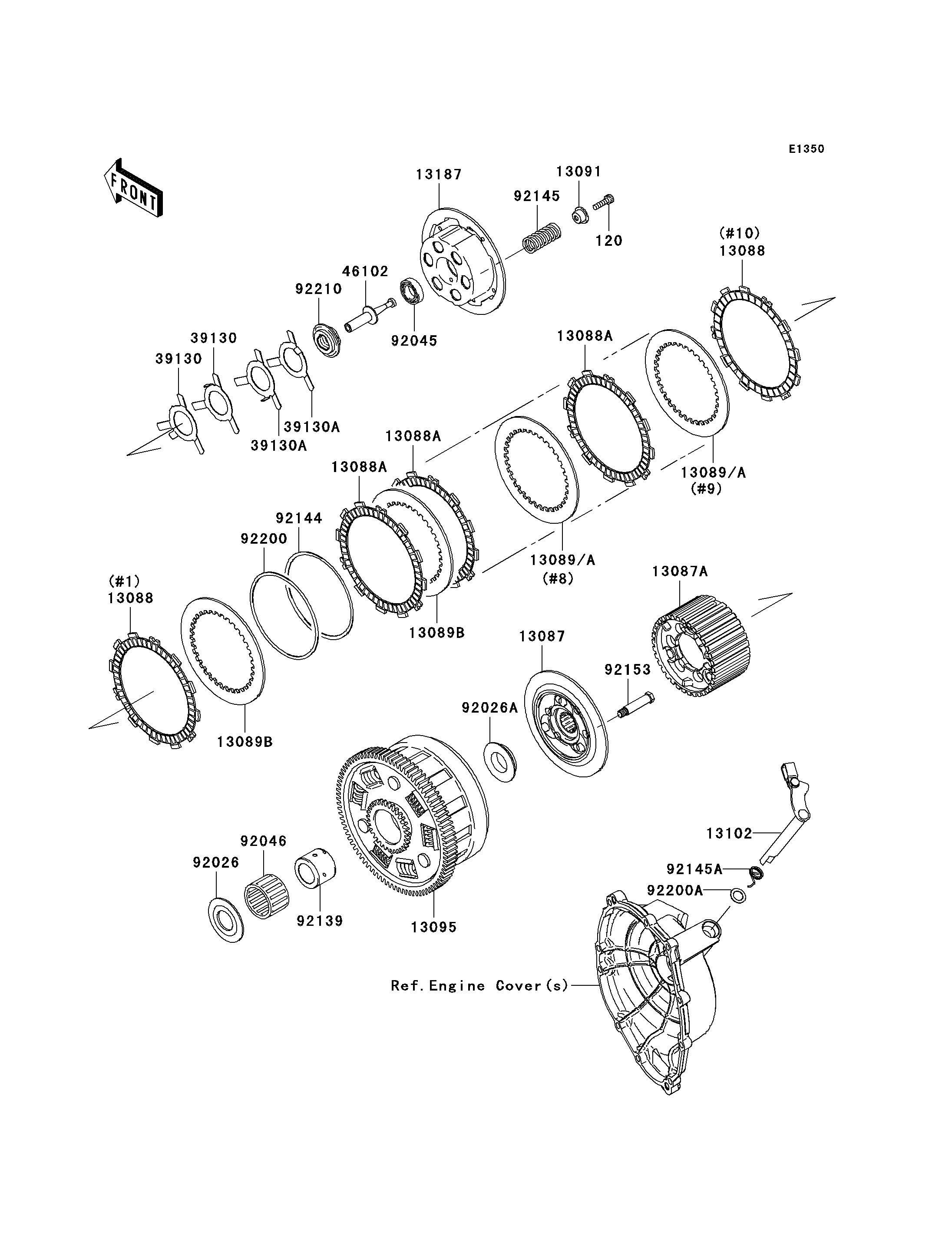 EMBRAYAGE POUR NINJA ZX 10R ZX1000D6F ARGENT 2006