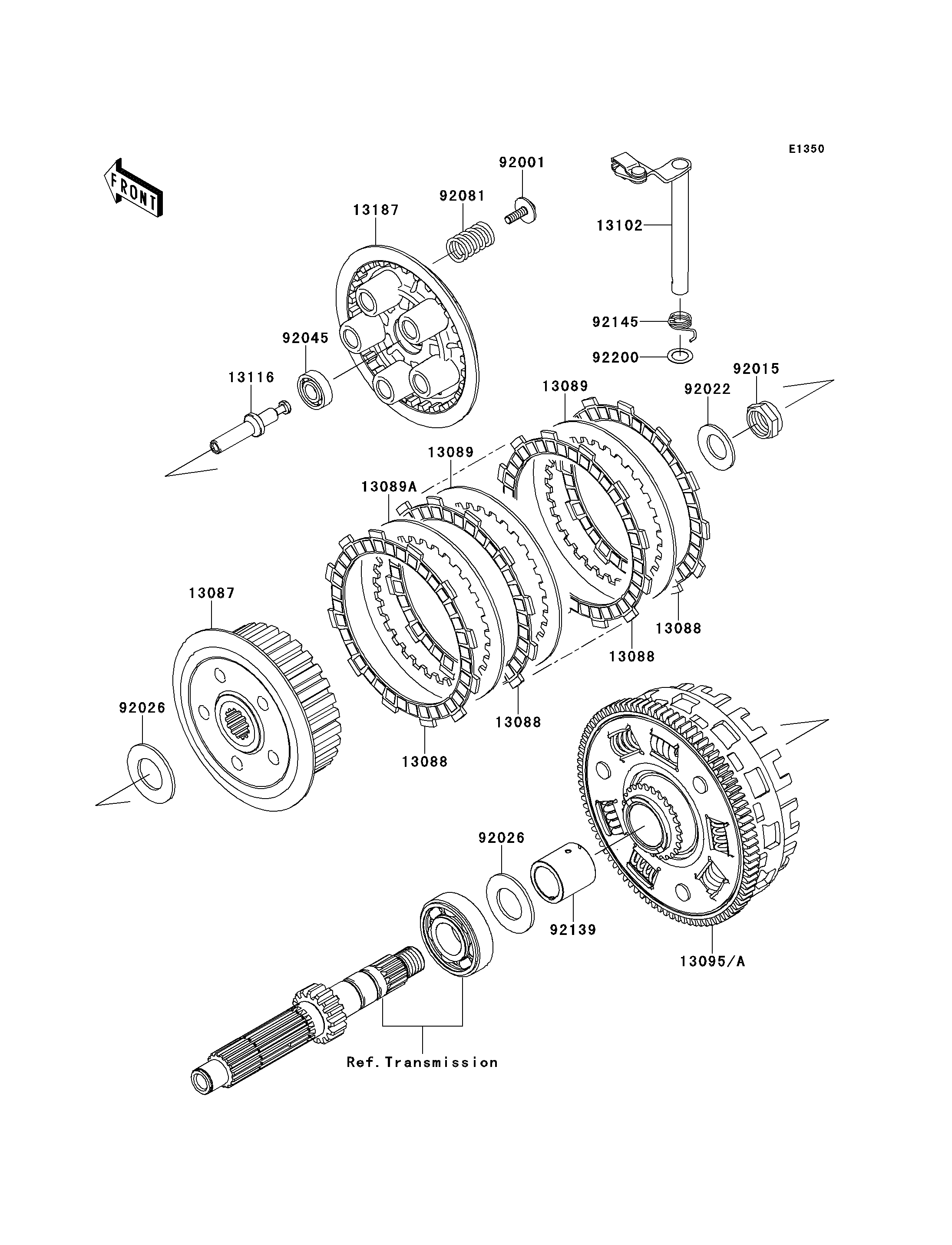 EMBRAYAGE POUR VERSYS KLE650A7F ARGENT 2007