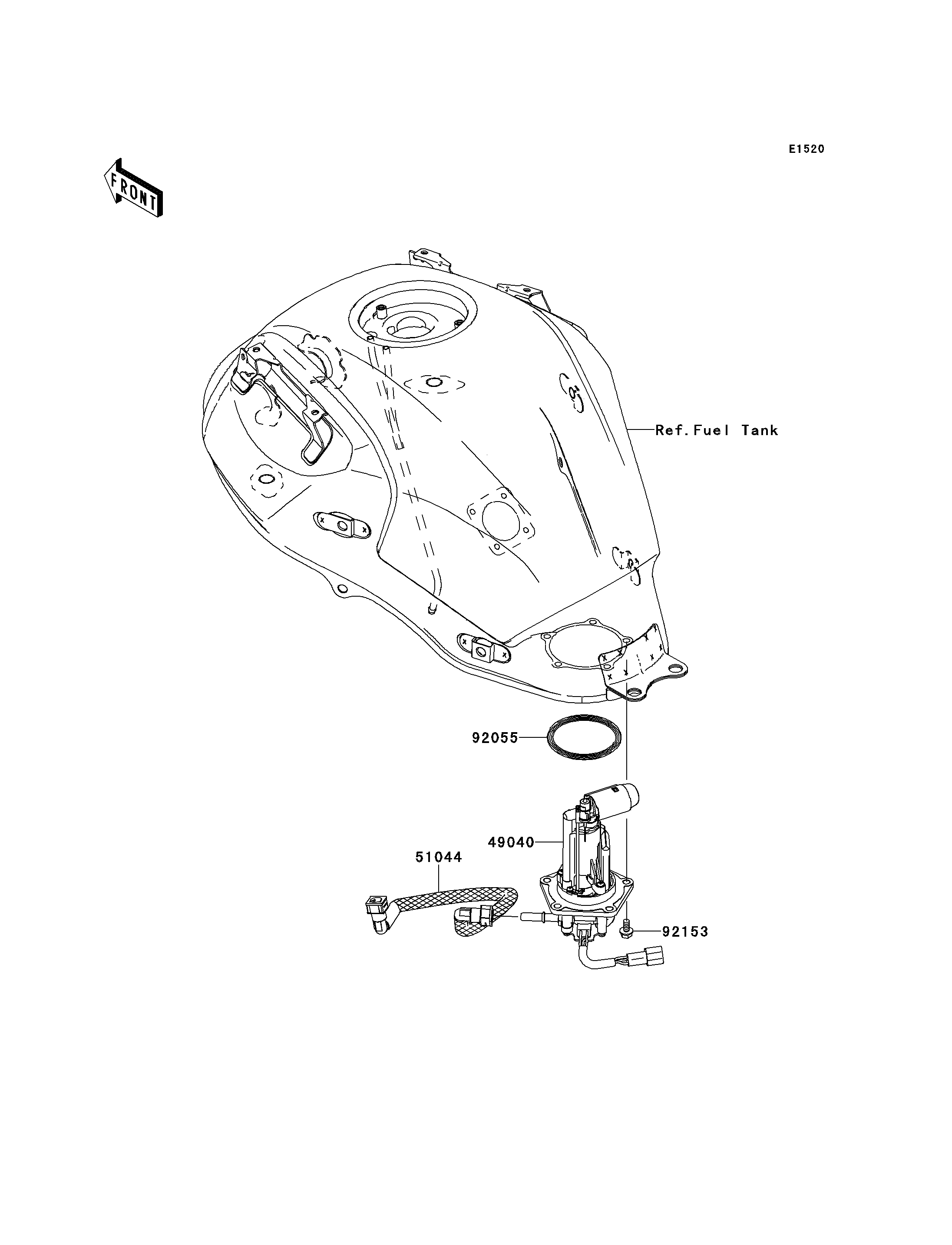 POMPE A ESSENCE POUR VERSYS KLE650B7F ORANGE 2007