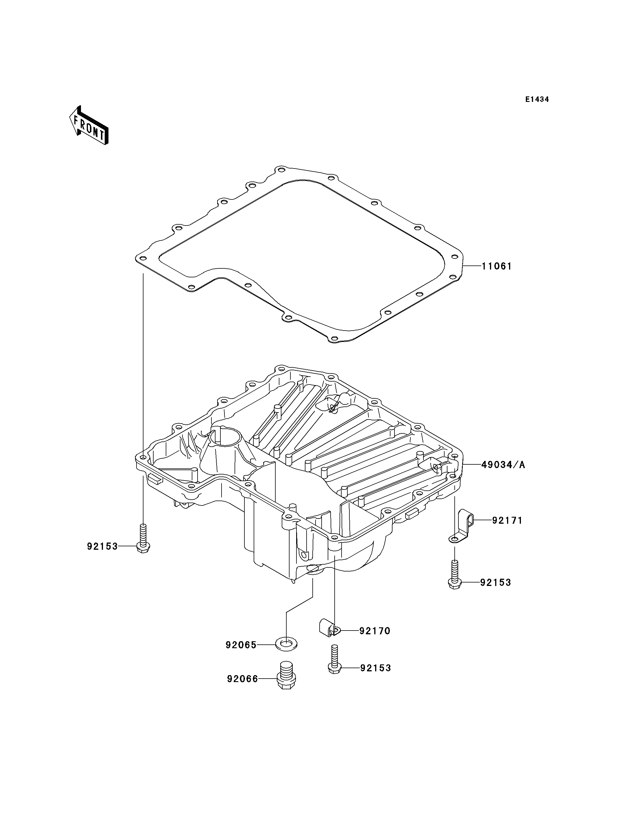 CARTER INFERIEUR POUR Z1000 ABS ZR1000C7F NOIR 2007 EUROPE