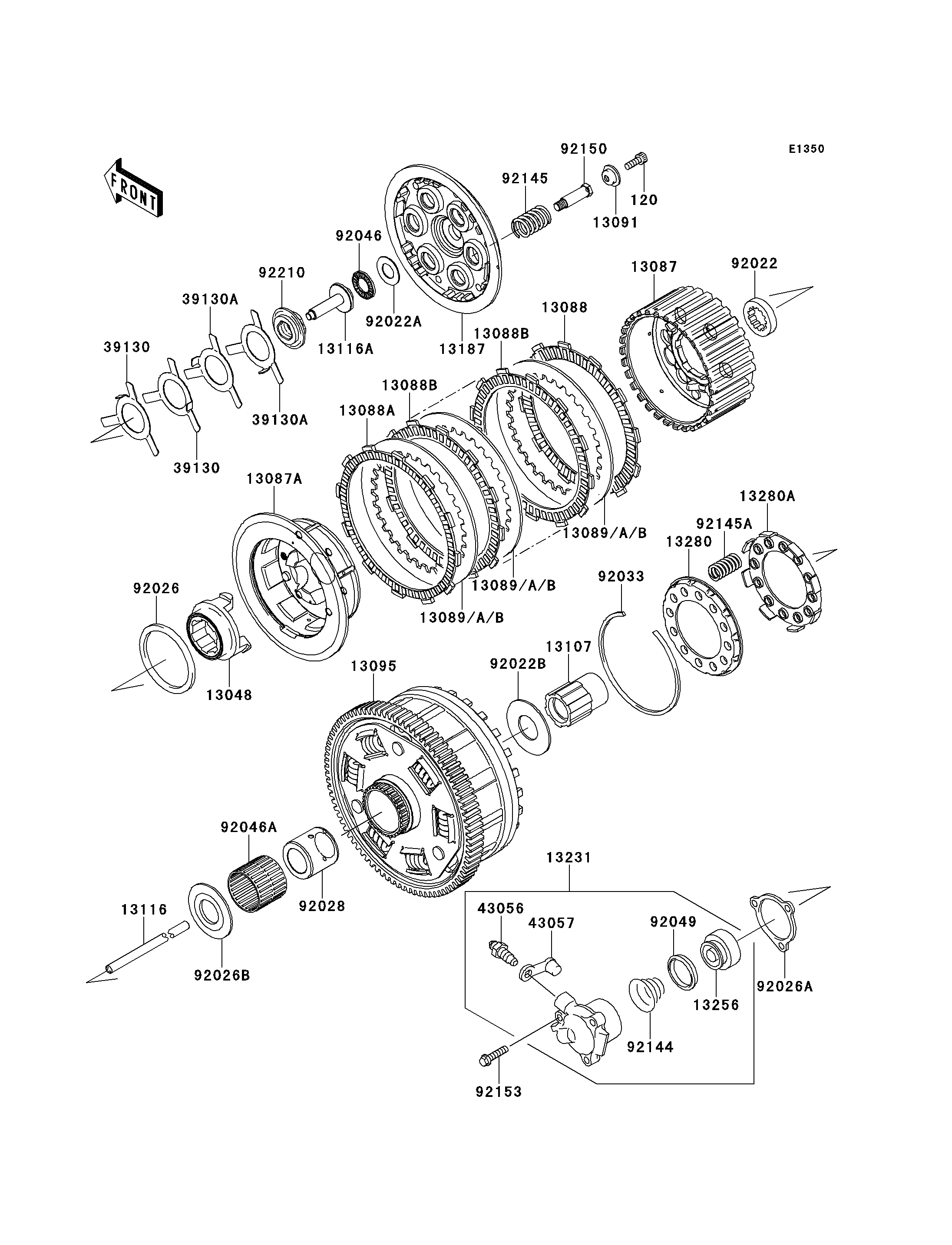 EMBRAYAGE POUR 1400GTR ZG1400A8F ARGENT 2008