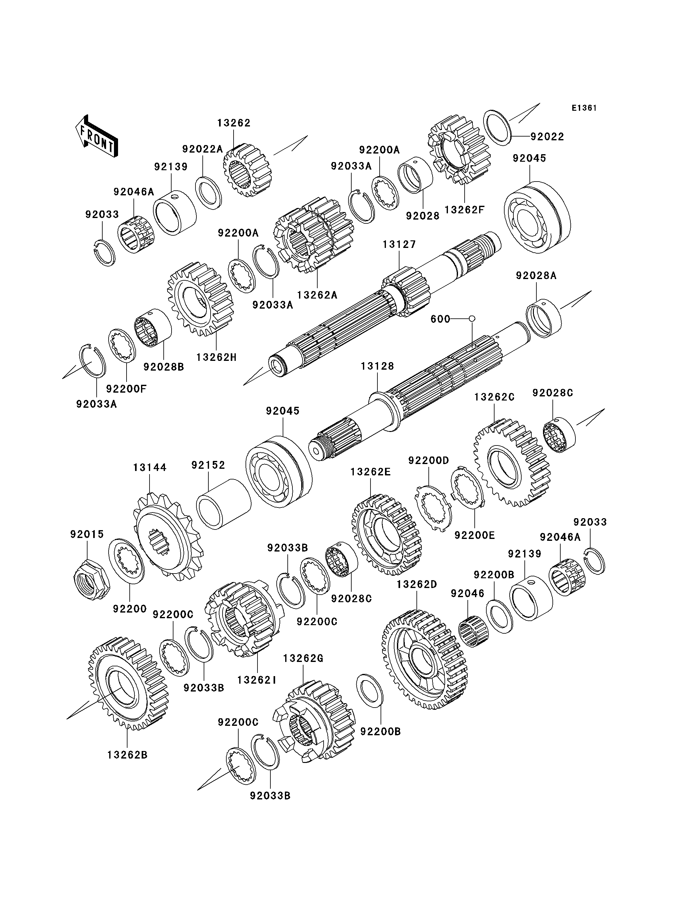 TRANSMISSION POUR Z750R ZR750NBF VERT 2011