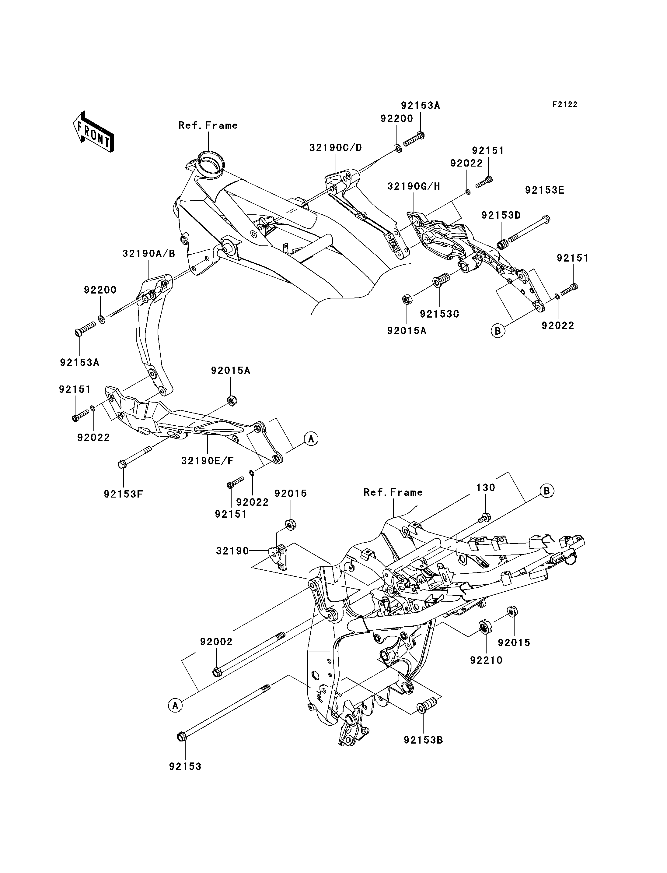 SUPPORT MOTEUR POUR Z750 ZR750LAF BLANC 2010