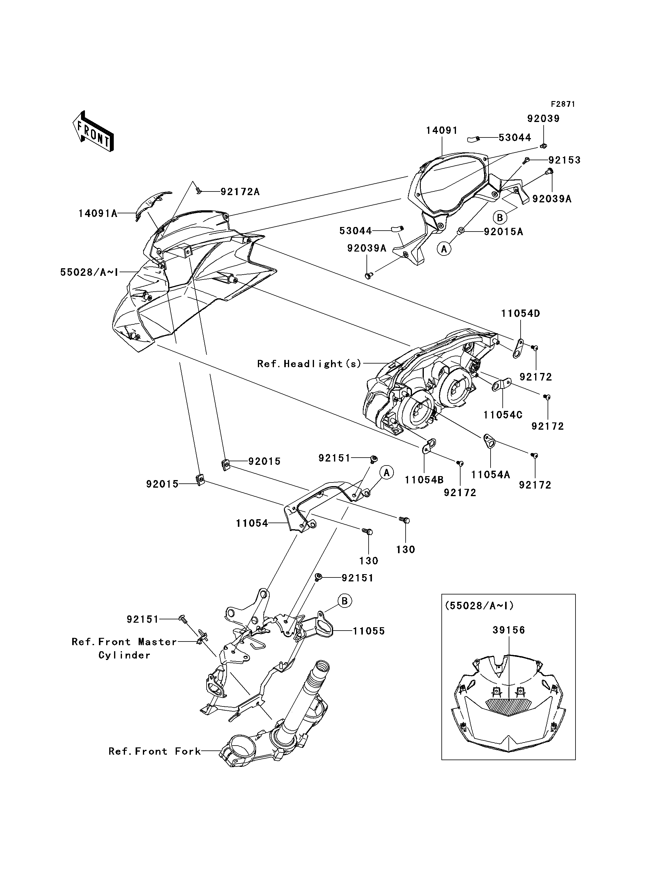 CARENAGE POUR Z750 ZR750L7F NOIR 2007