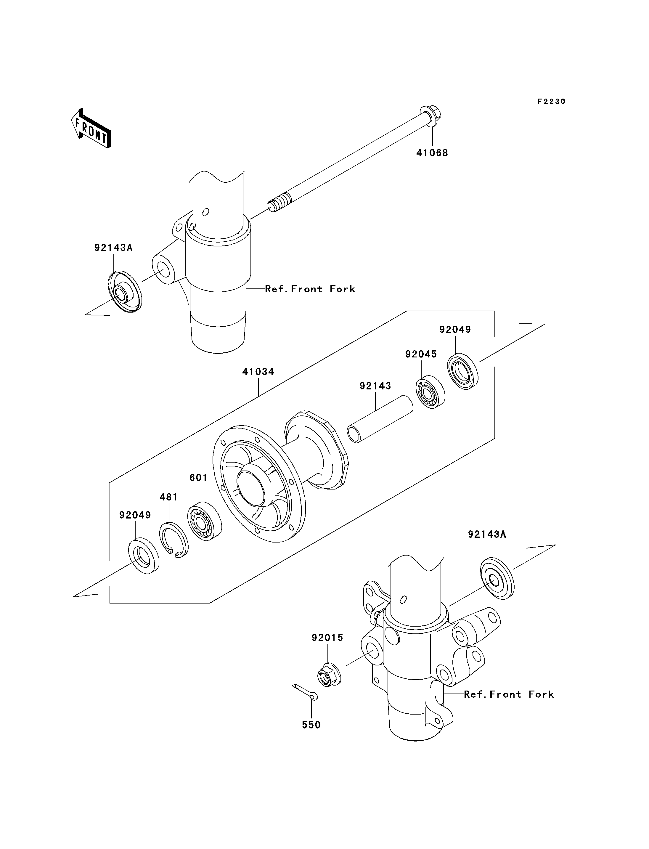 MOYEU AVANT POUR KX85 KX85 II KX85A8F VERT 2008 EUROPE