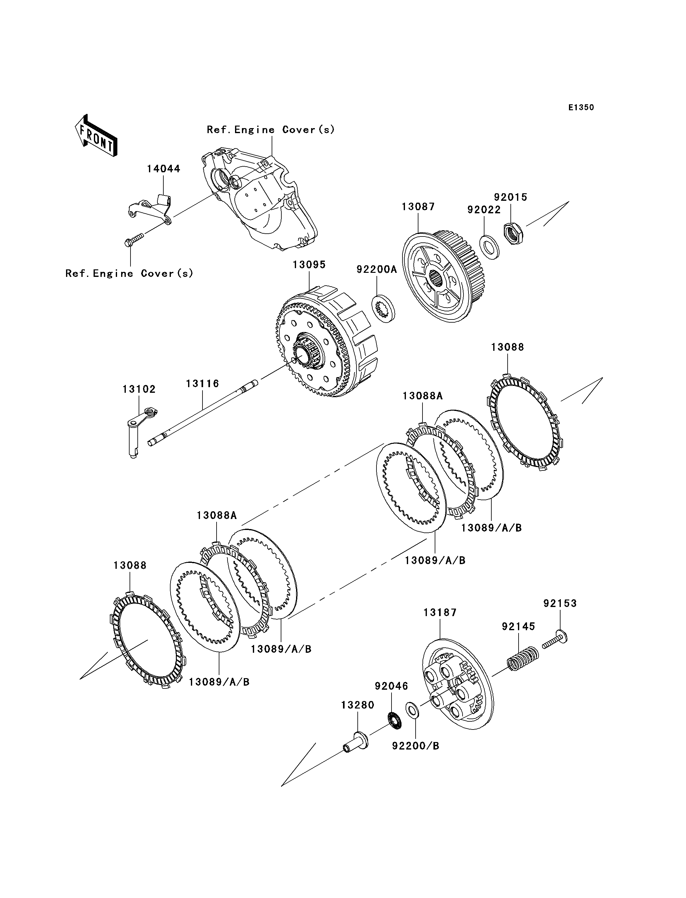 EMBRAYAGE POUR KX450F KX450D6F VERT 2006 EUROPE