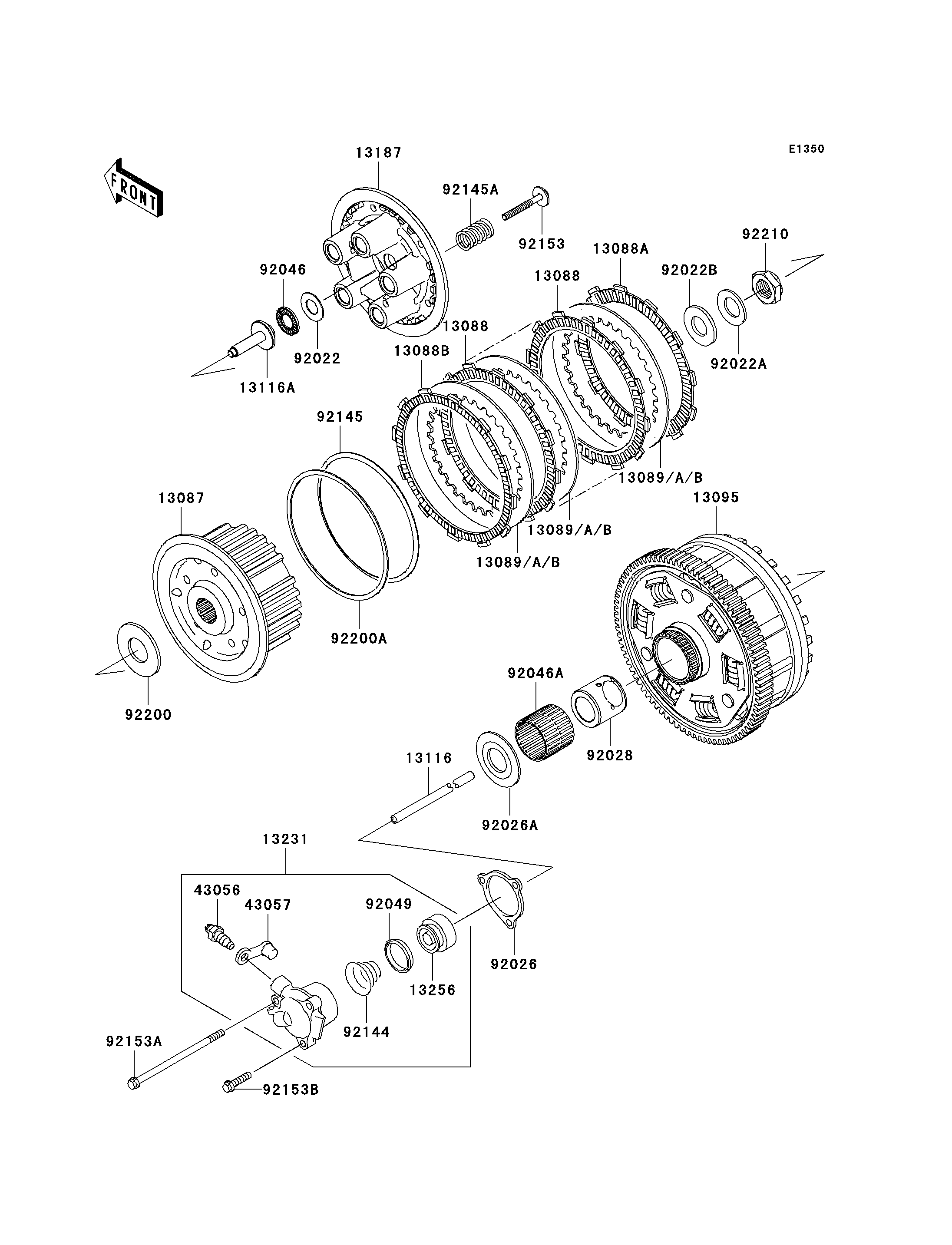 EMBRAYAGE POUR ZZR1400 ABS ZX1400D8F ARGENT 2008
