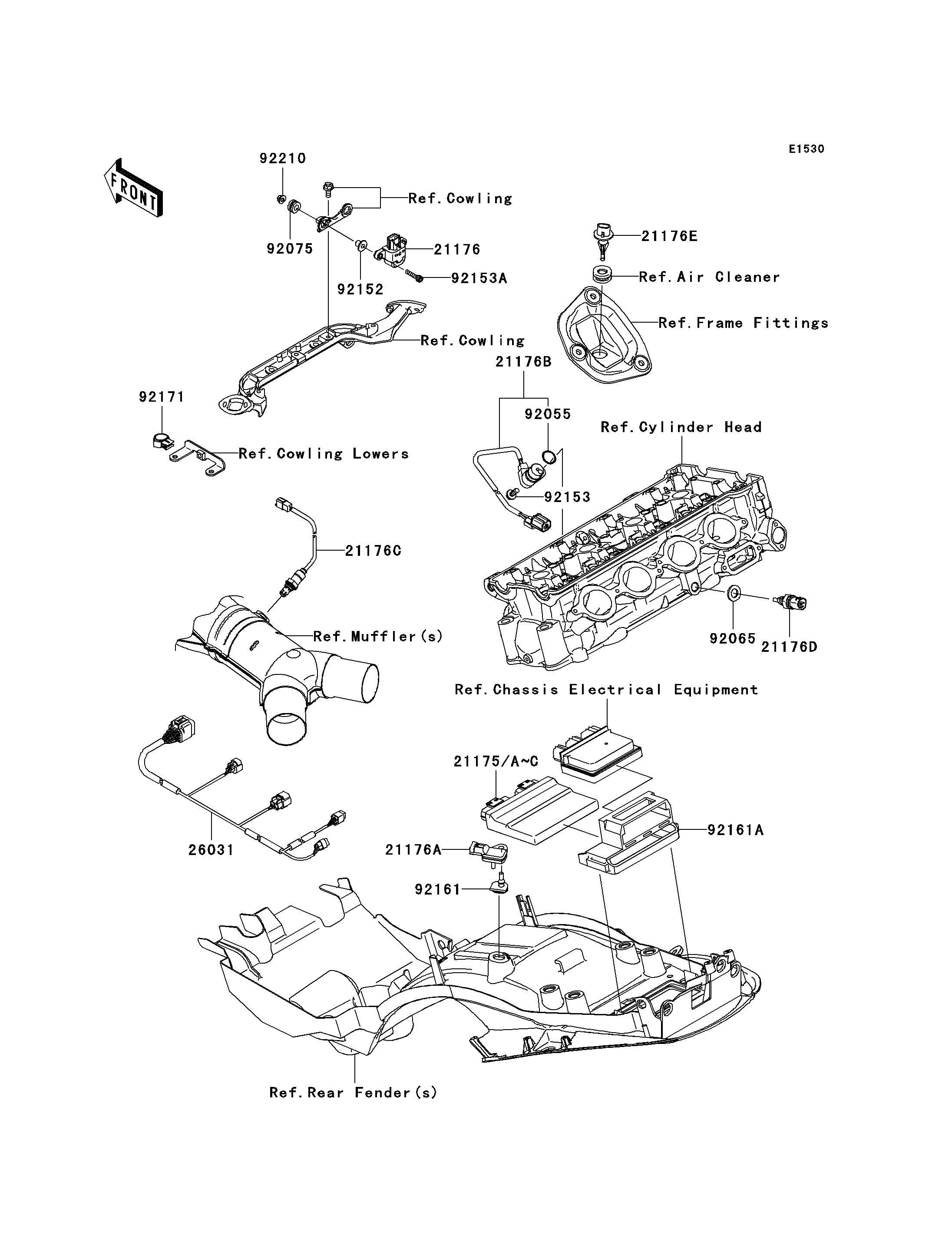 INJECTION CARBURANT POUR ZZR1400 ABS ZX1400D8F ARGENT 2008