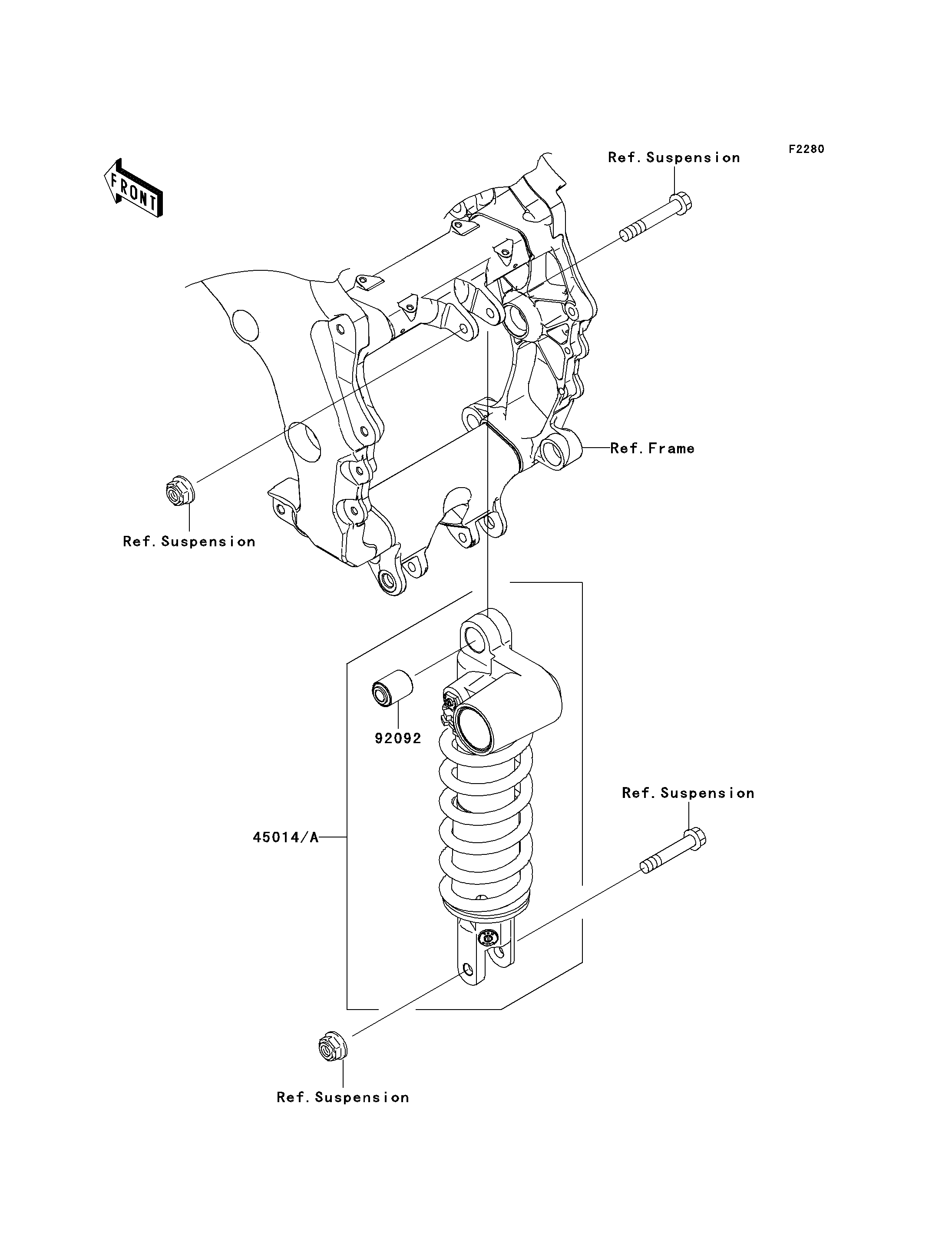 AMORTISSEUR POUR ZZR1400 ABS ZX1400D8F ARGENT 2008