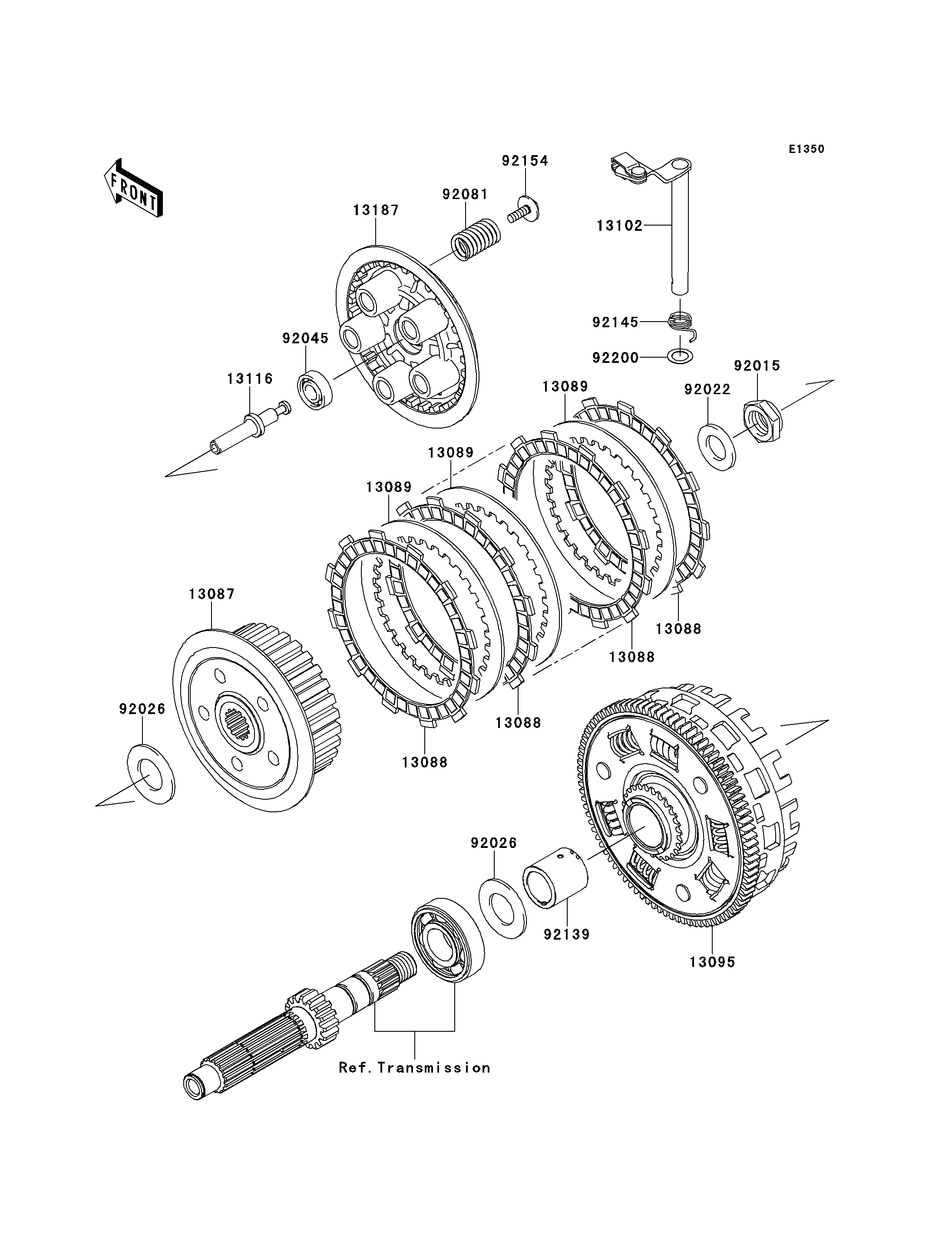 EMBRAYAGE POUR ER 6F ABS EX650D9F BLEU 2009