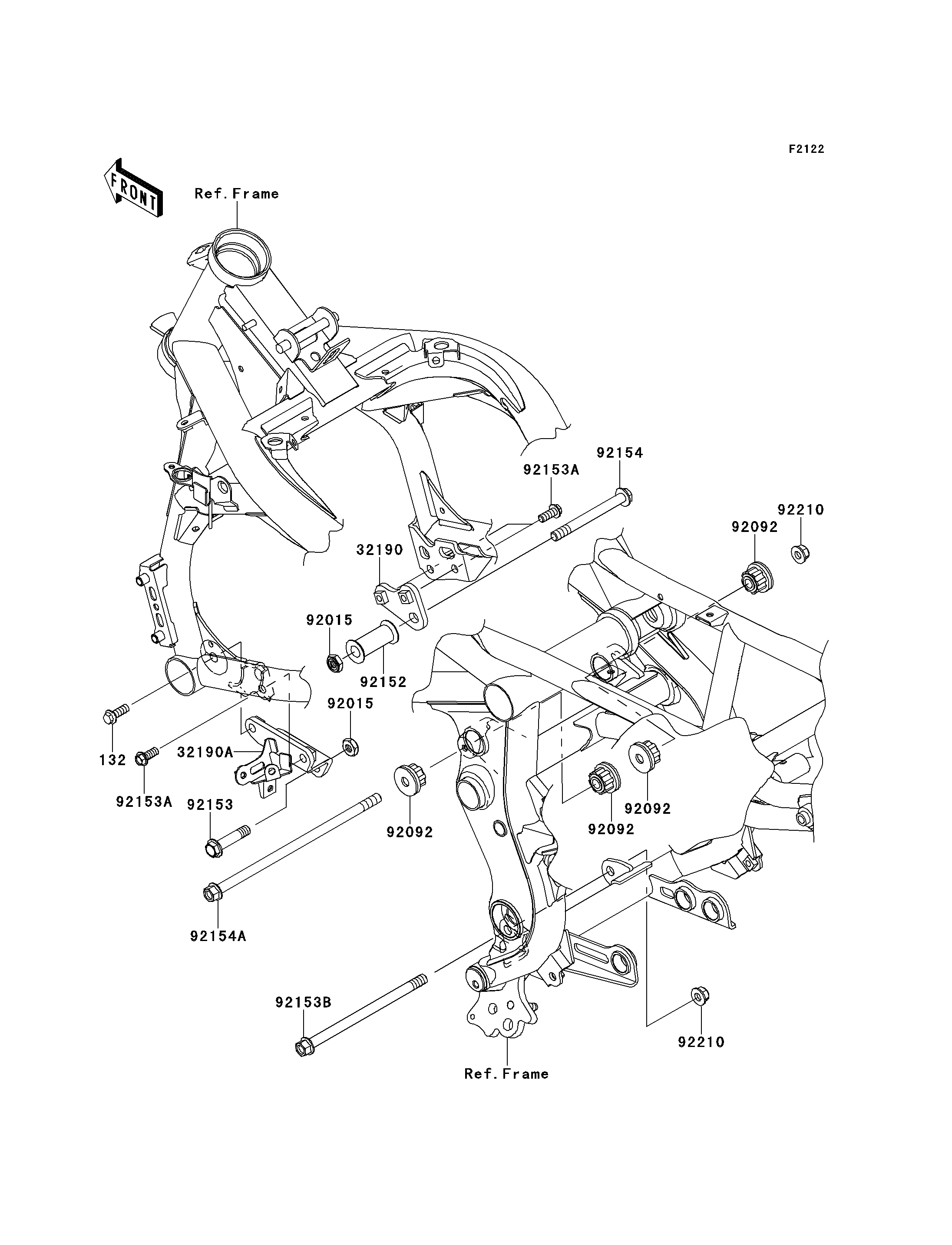 SUPPORT MOTEUR POUR ER 6N ABS ER650D9F ORANGE 2009