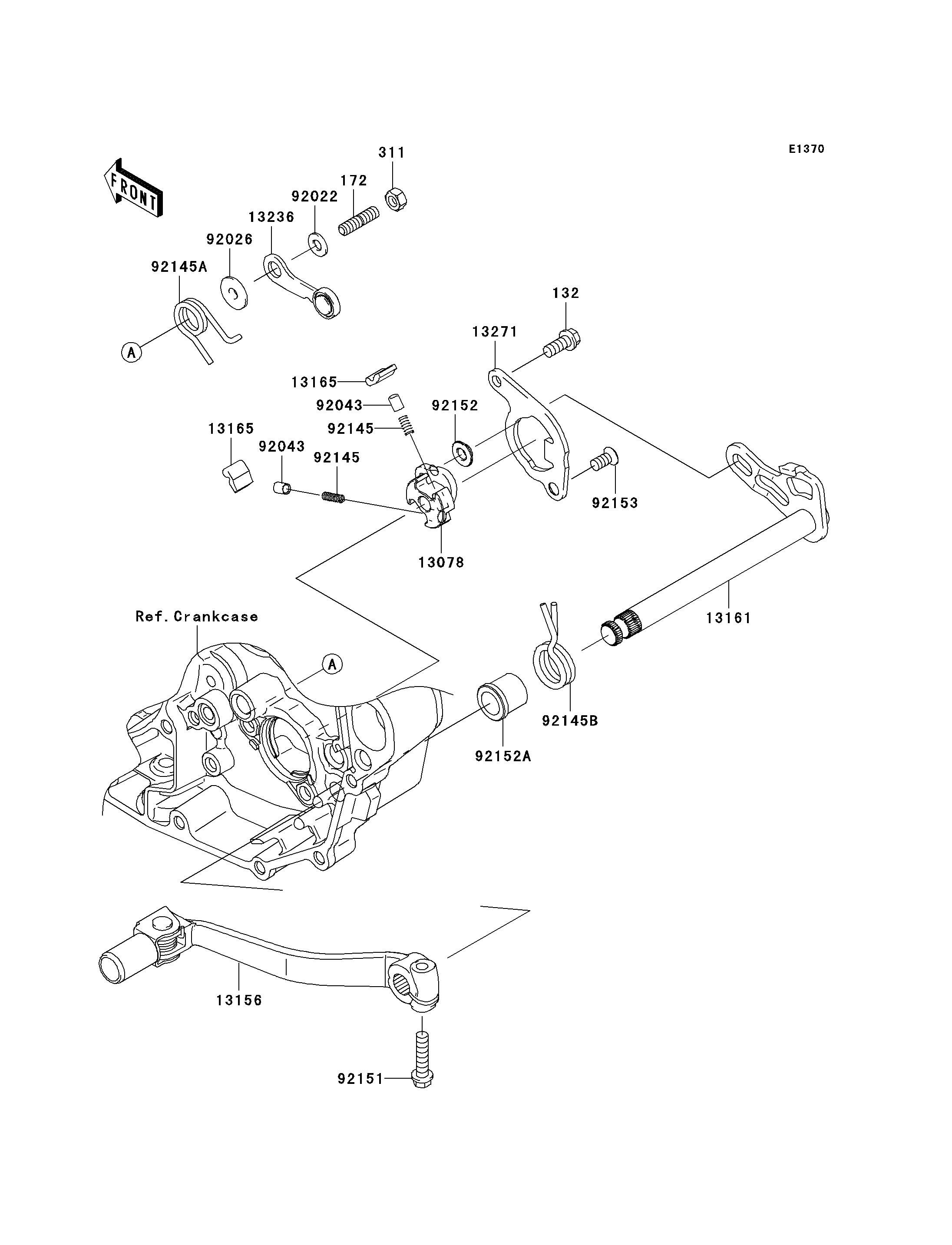 SELECTEUR POUR KX450F KX450E9F VERT 2009 EUROPE