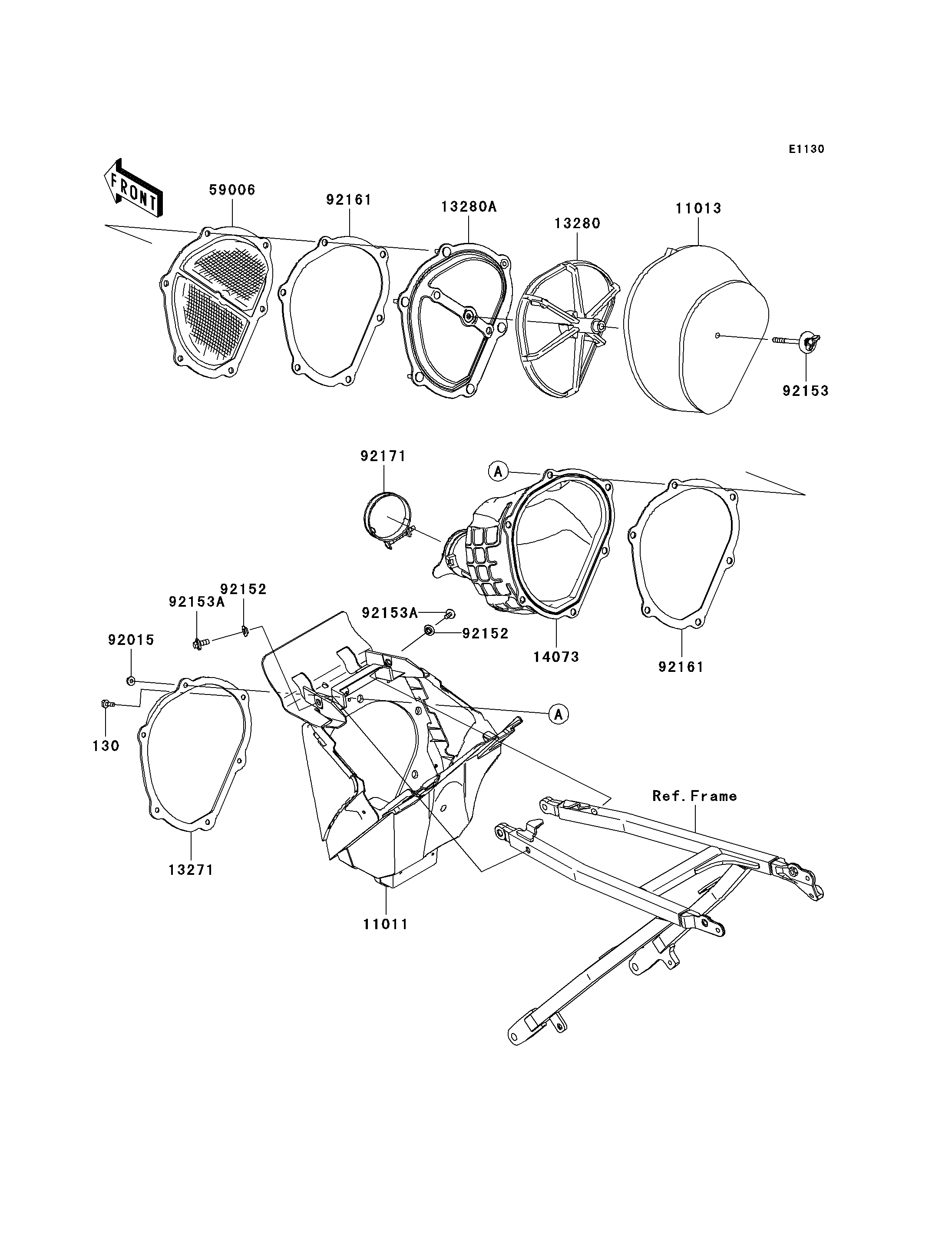 FILTRE A AIR POUR KX250F KX250W9F VERT 2009 EUROPE