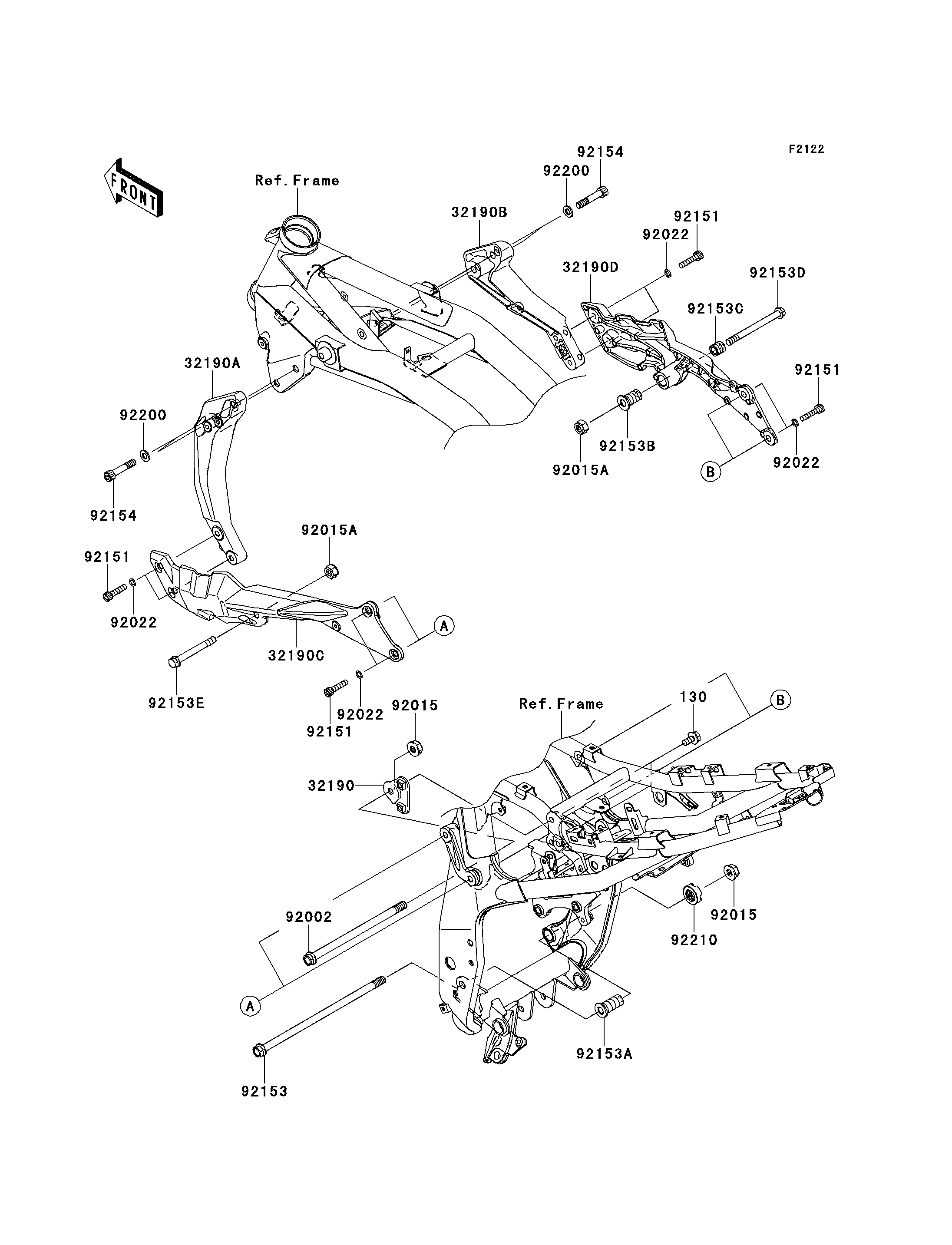 SUPPORT MOTEUR POUR Z750 ZR750LCF GRIS 2012