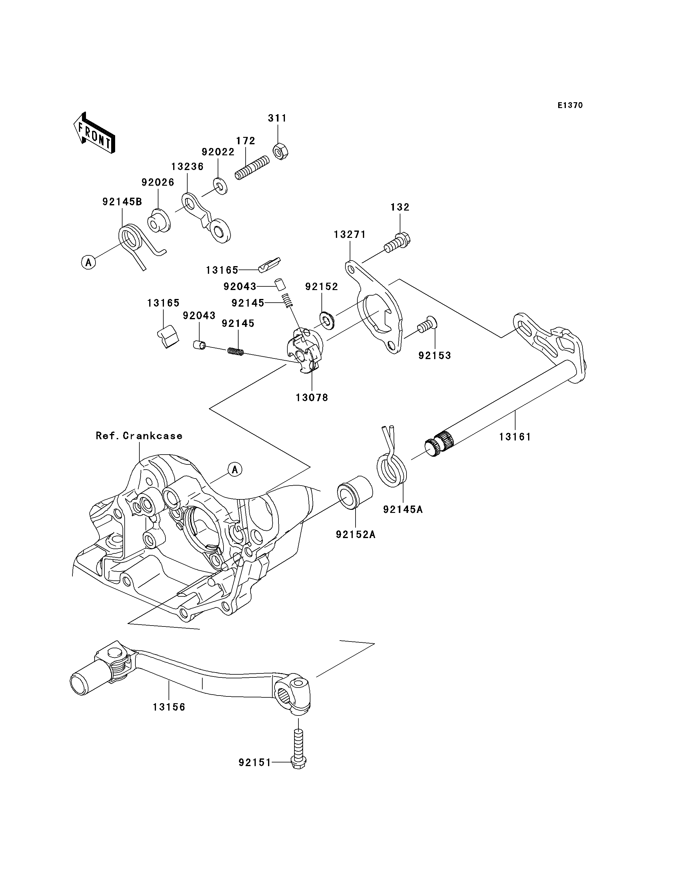SELECTEUR POUR KX450F KX450EBF VERT 2011 EUROPE